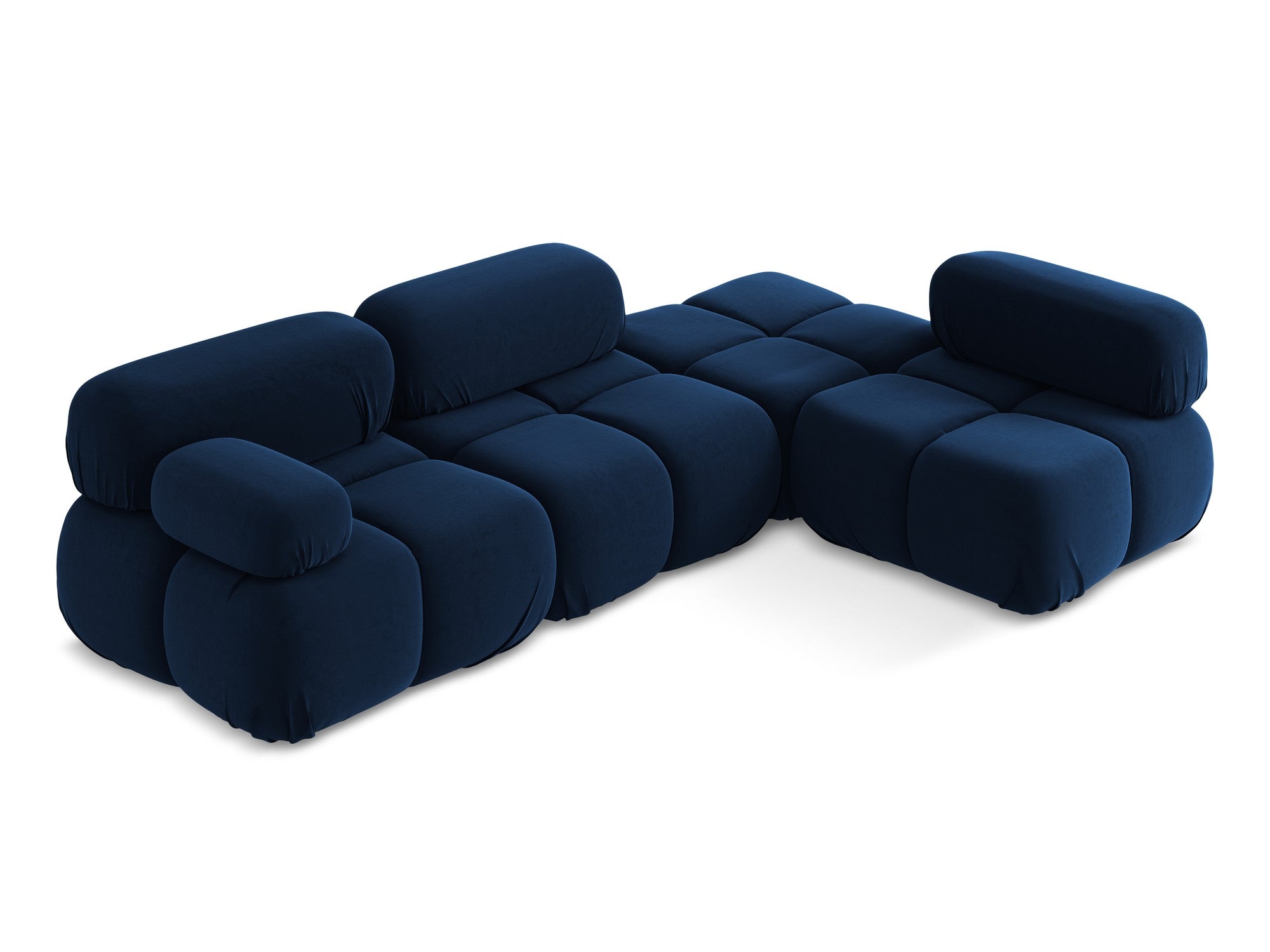 Modularer Samt-Ecksofa rechts LOKUA königsblau