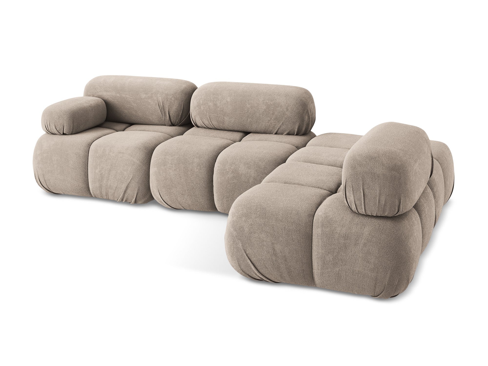 Right-facing modular corner sofa LOKUA dark beige chenille
