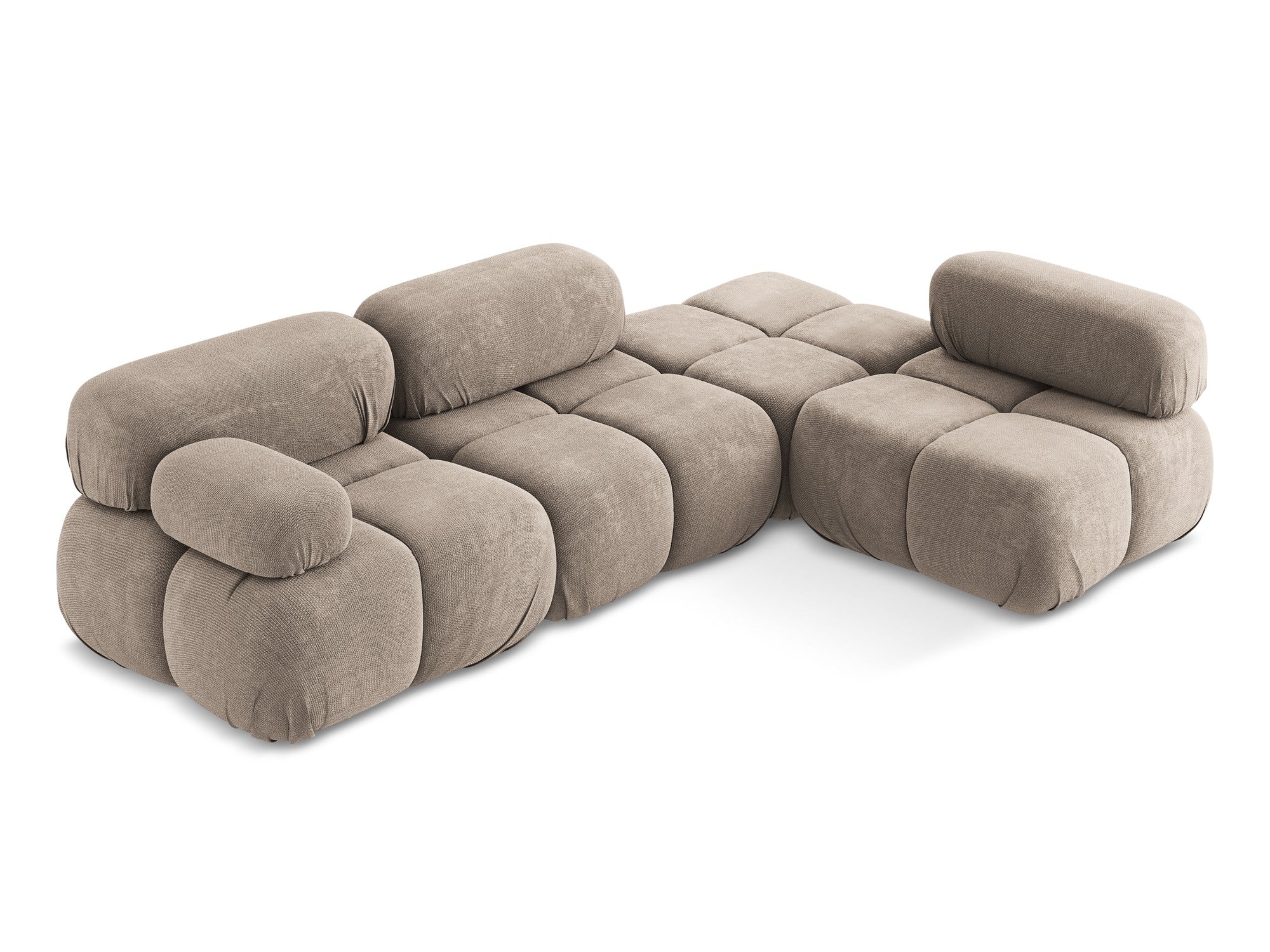 Right-facing modular corner sofa LOKUA dark beige chenille