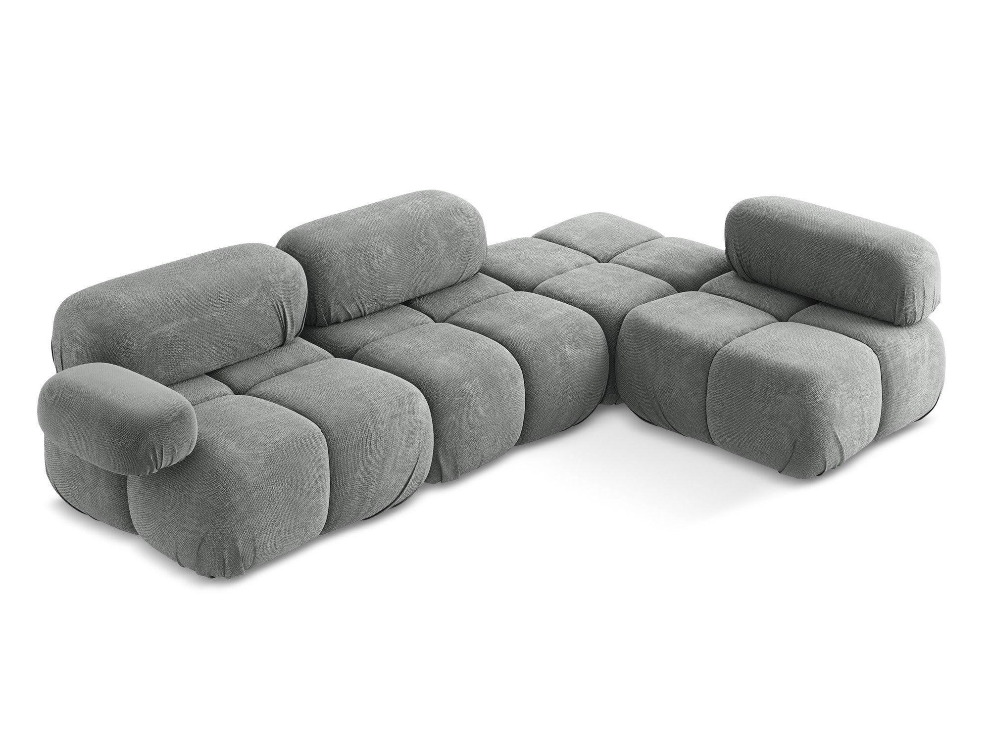 Right-facing modular corner sofa LOKUA gray chenille