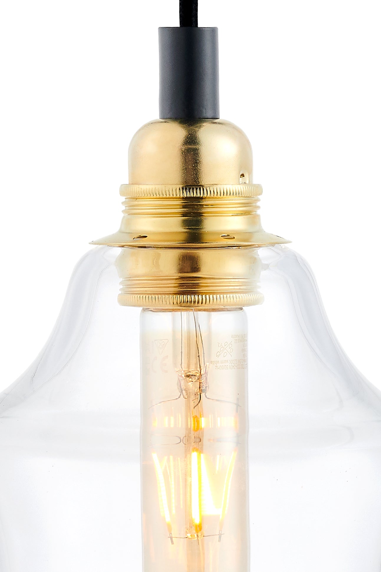 Pendelleuchte LONGIS II transparent mit Gold