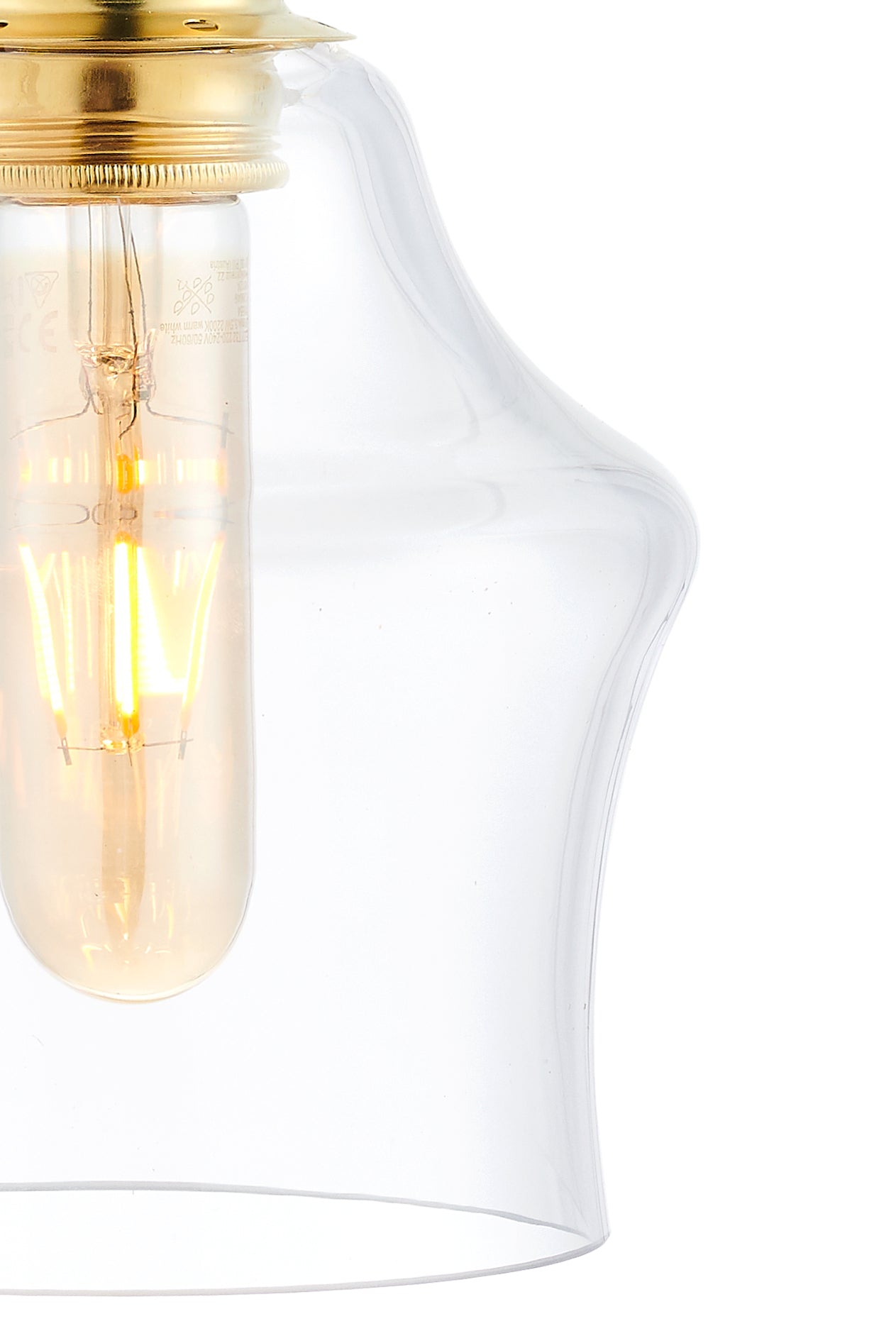 Pendelleuchte LONGIS II transparent mit Gold