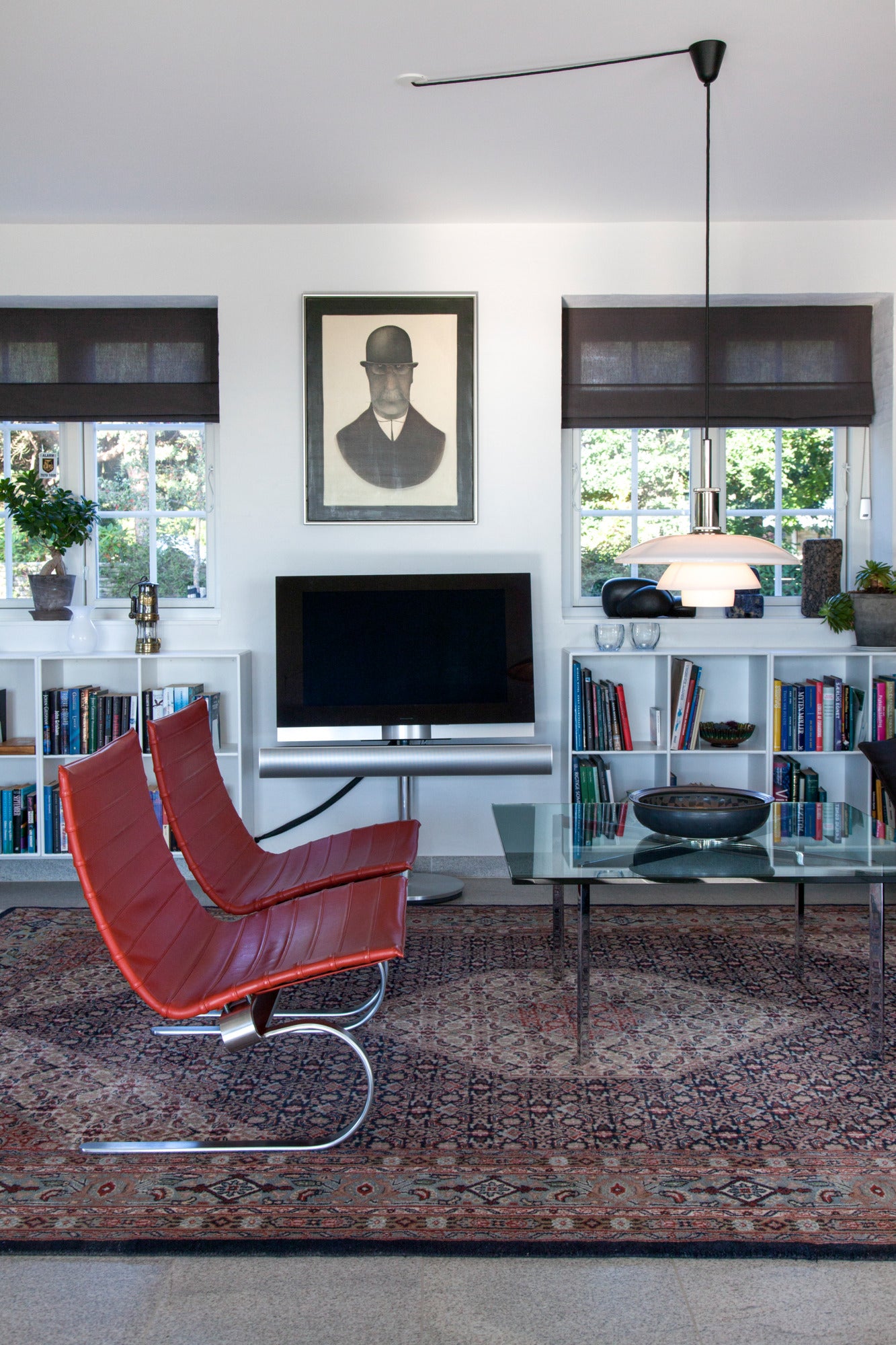 Lampa wisząca PH 4½-4 biały z chromowanym wykończeniem