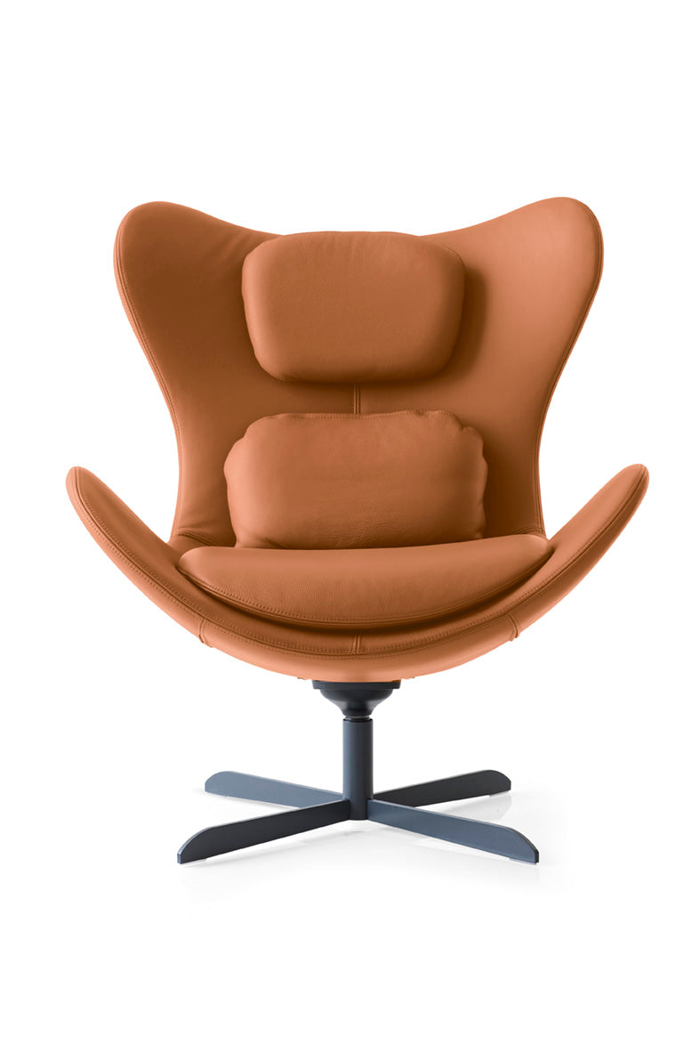 Drehstuhl LAZY gepolstert mit schwarzem Metallgestell