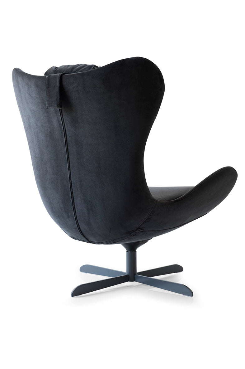 Drehstuhl LAZY gepolstert mit schwarzem Metallgestell
