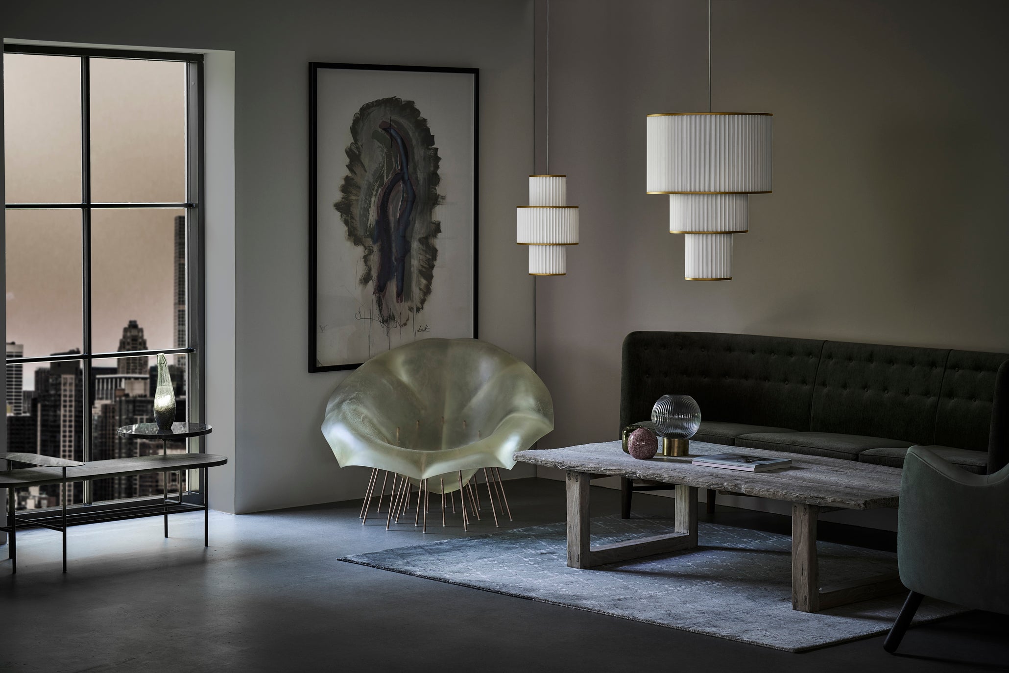 Lampa wisząca MODEL 111 PLIVELLO biały ze złotym