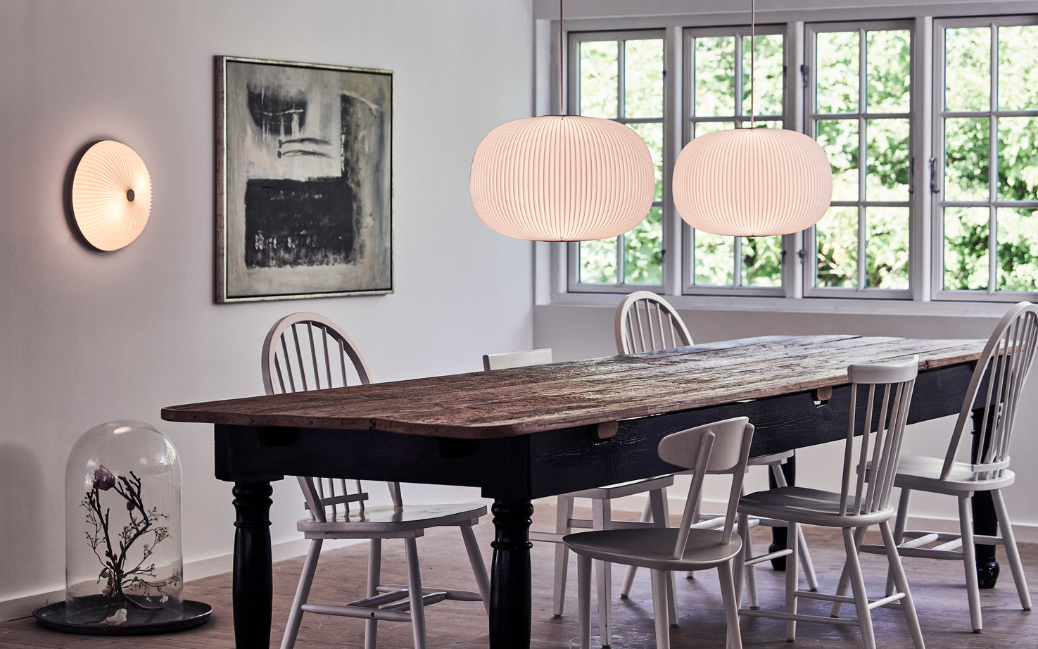 Lampa wisząca MODEL 132 LAMELLA 1 biały z czarnym wykończeniem