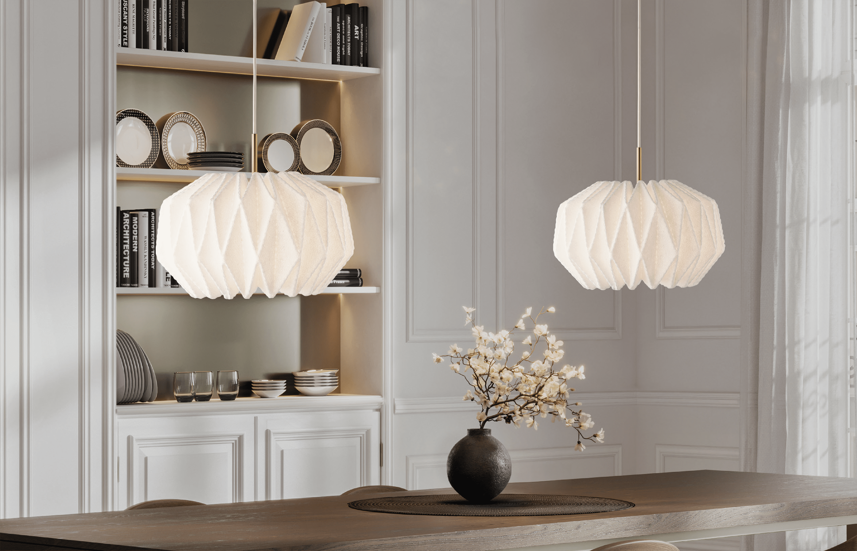 Lampa wisząca MODEL 164 SOFTLY PLEATED biały