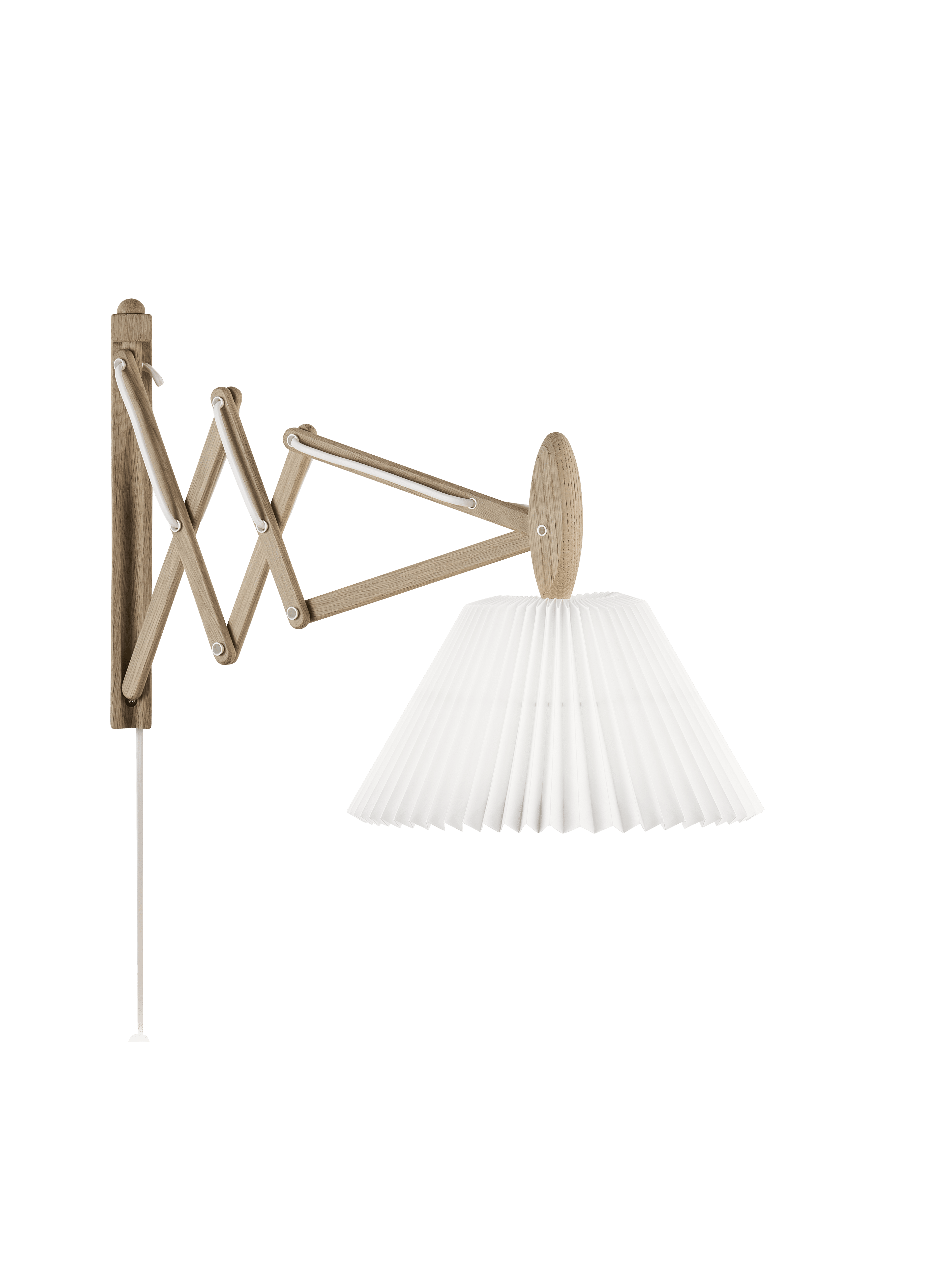 Lampa ścienna MODEL 223 2/17 SAX biały z jasną dębową podstawą