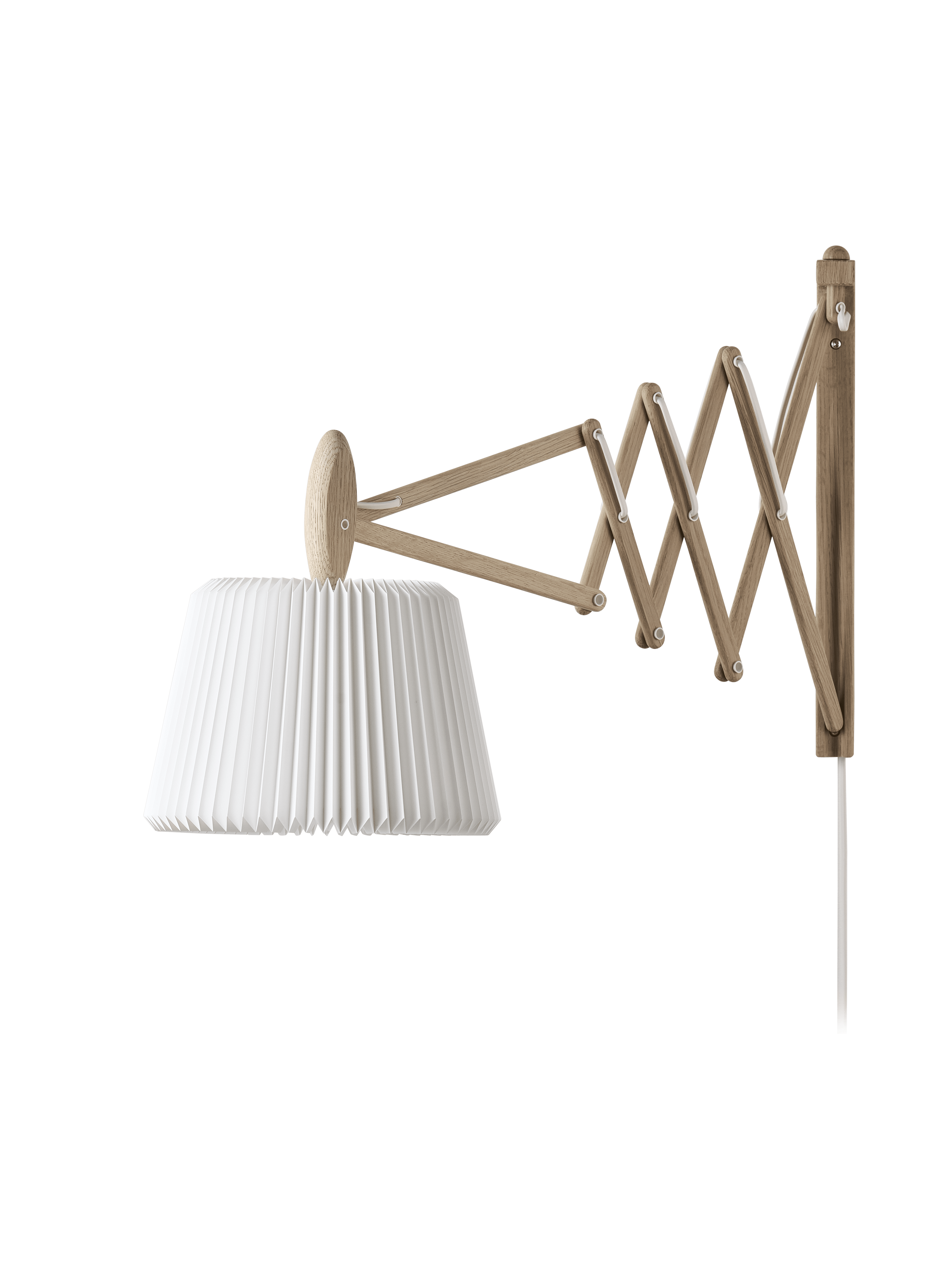 Lampa ścienna MODEL 233 120 SAX biały z jasną dębową podstawą