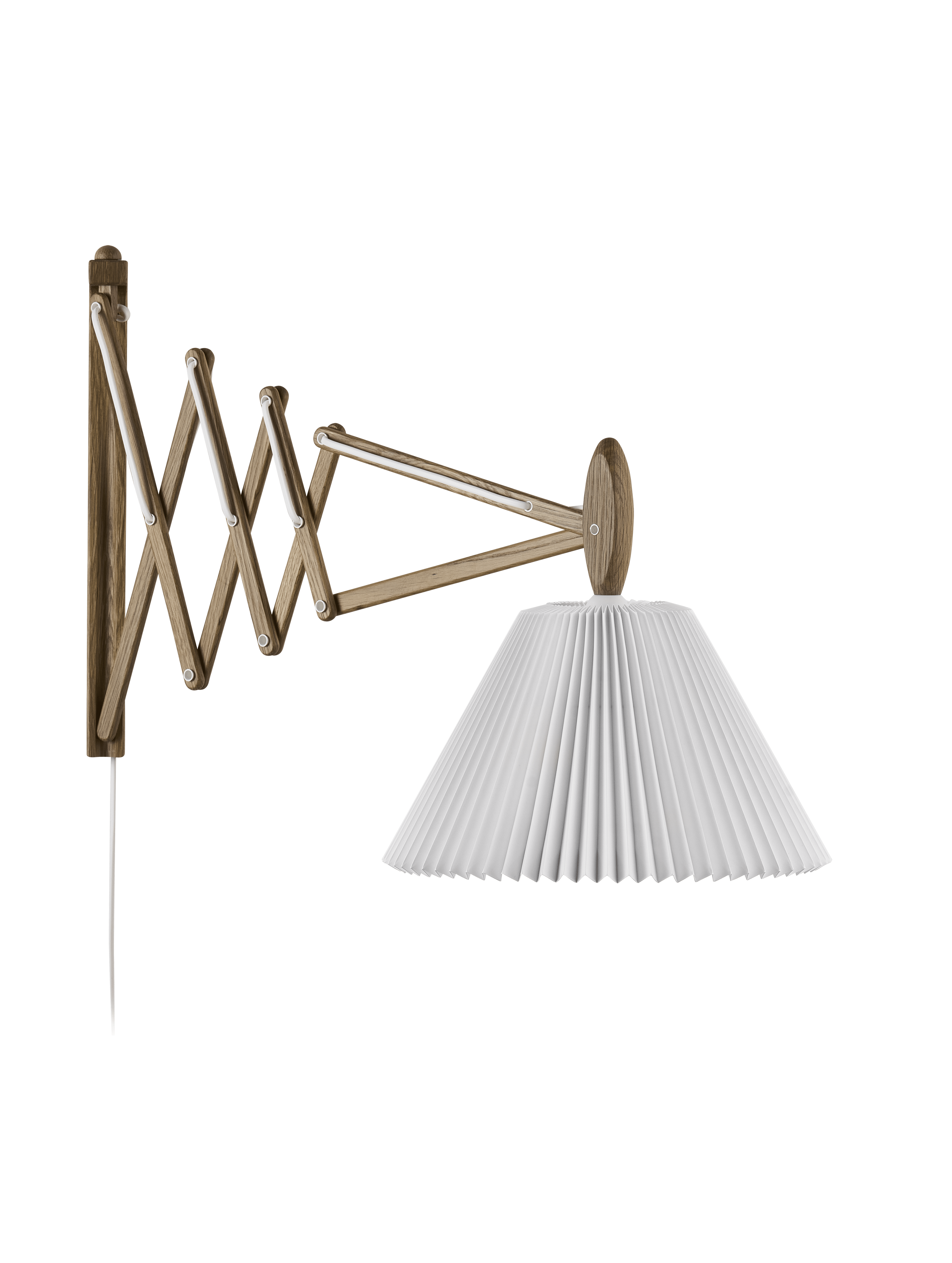 Lampa ścienna MODEL 233 2/21 SAX biały z ciemną dębową podstawą