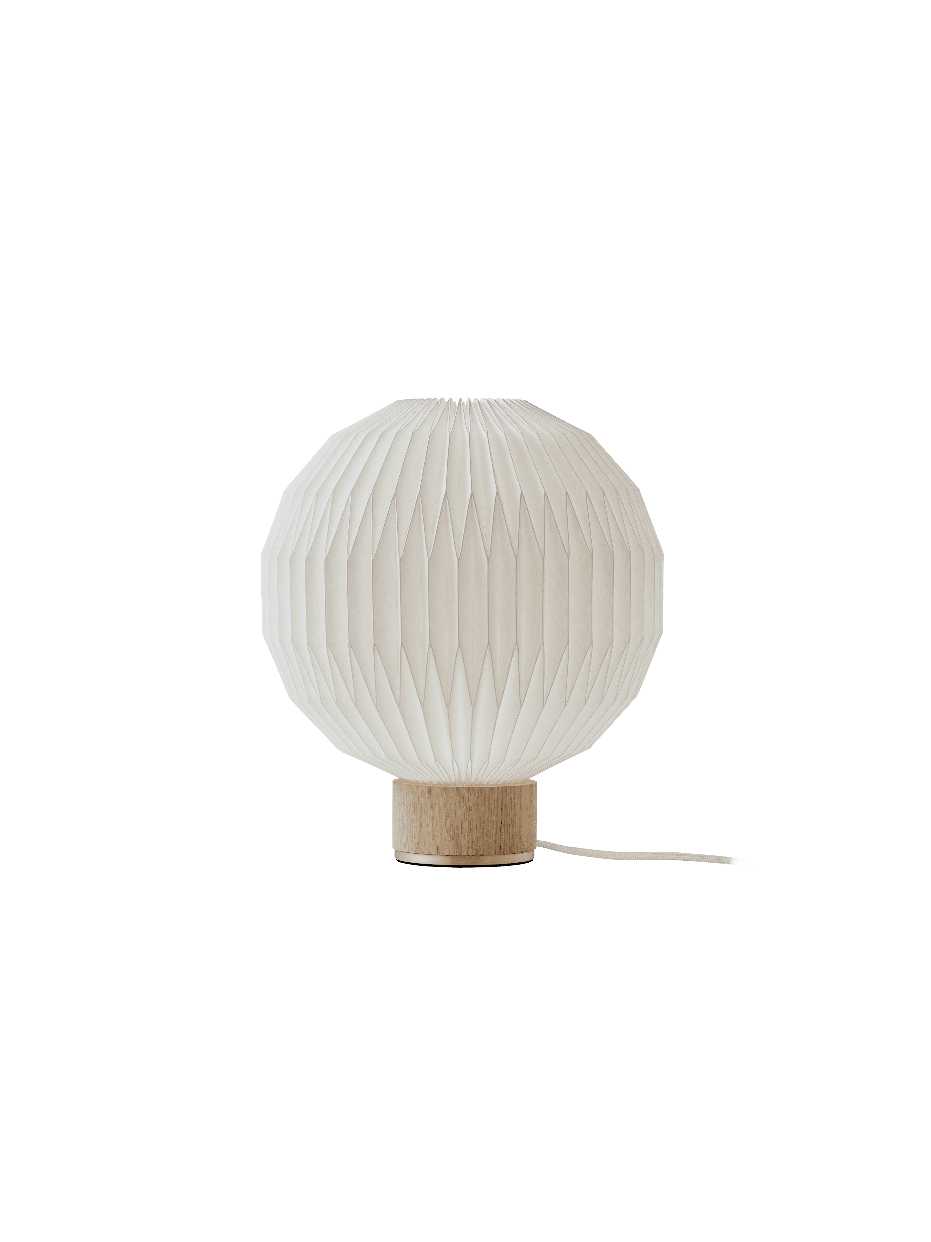 Lampa stołowa MODEL 375 biały z jasną dębową podstawą