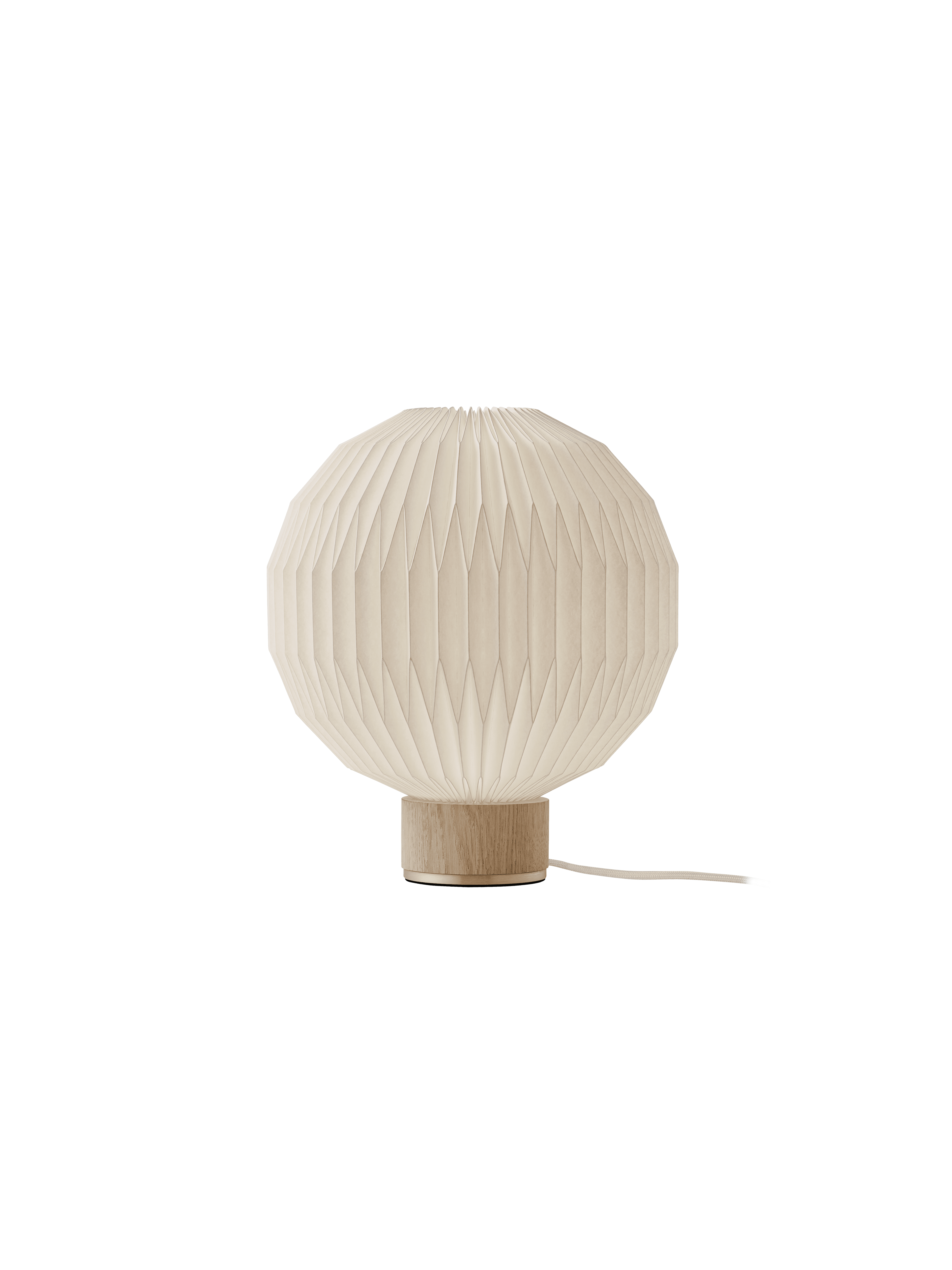 Lampa stołowa MODEL 375 biały z jasną dębową podstawą