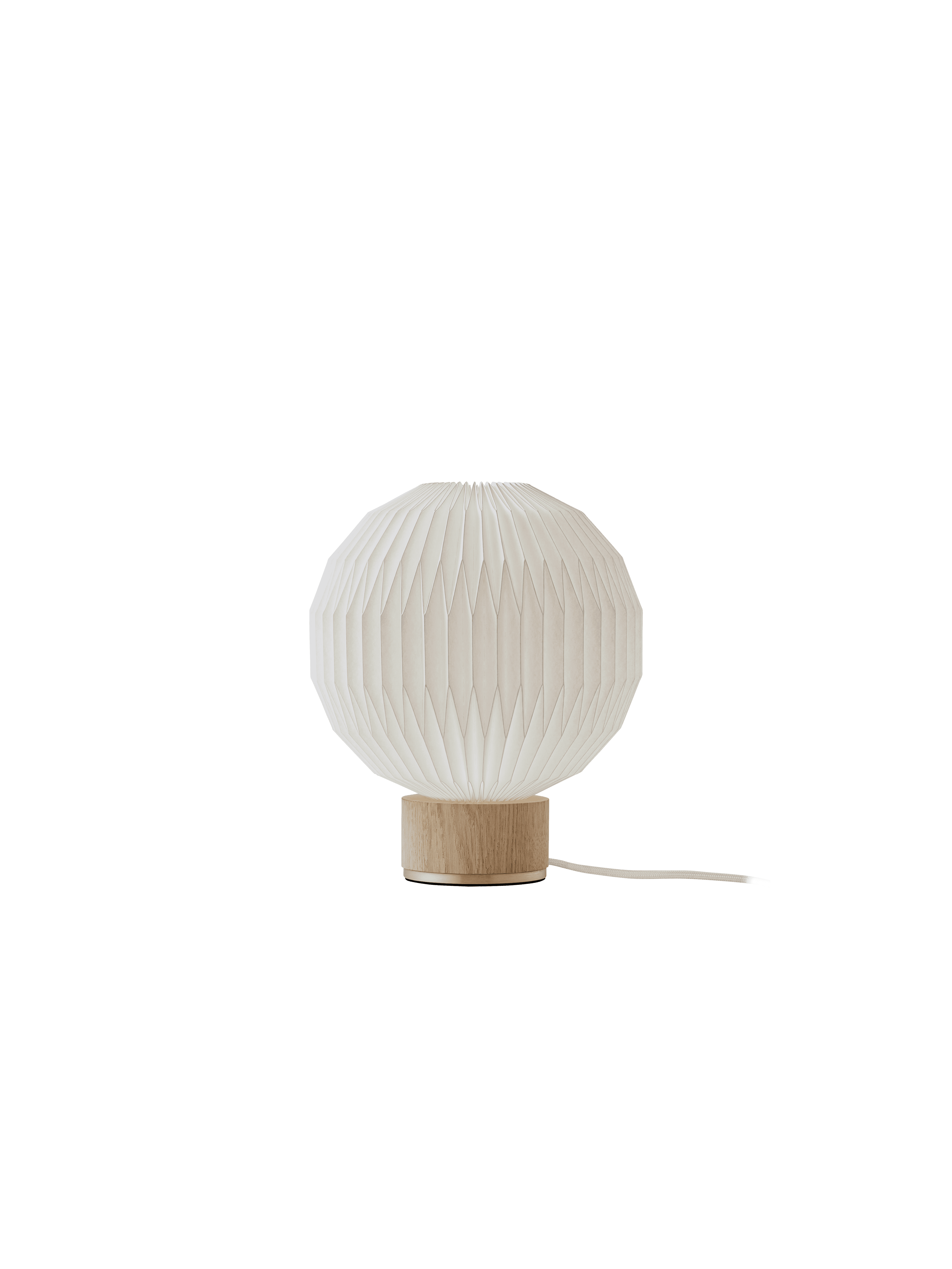 Lampa stołowa MODEL 375 biały z jasną dębową podstawą