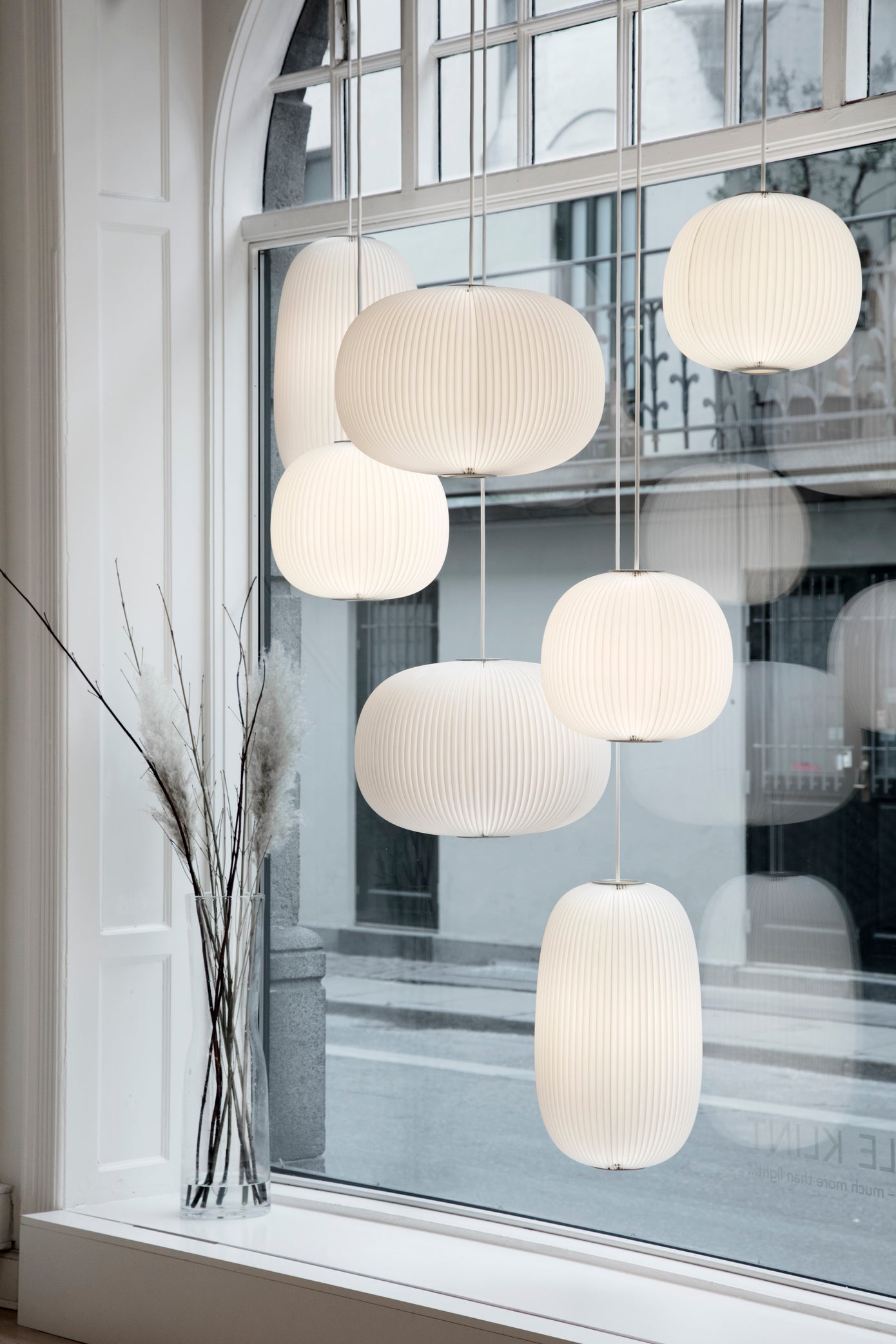 Lampa wisząca MODEL 133 LAMELLA 2 biały ze srebrnym wykończeniem