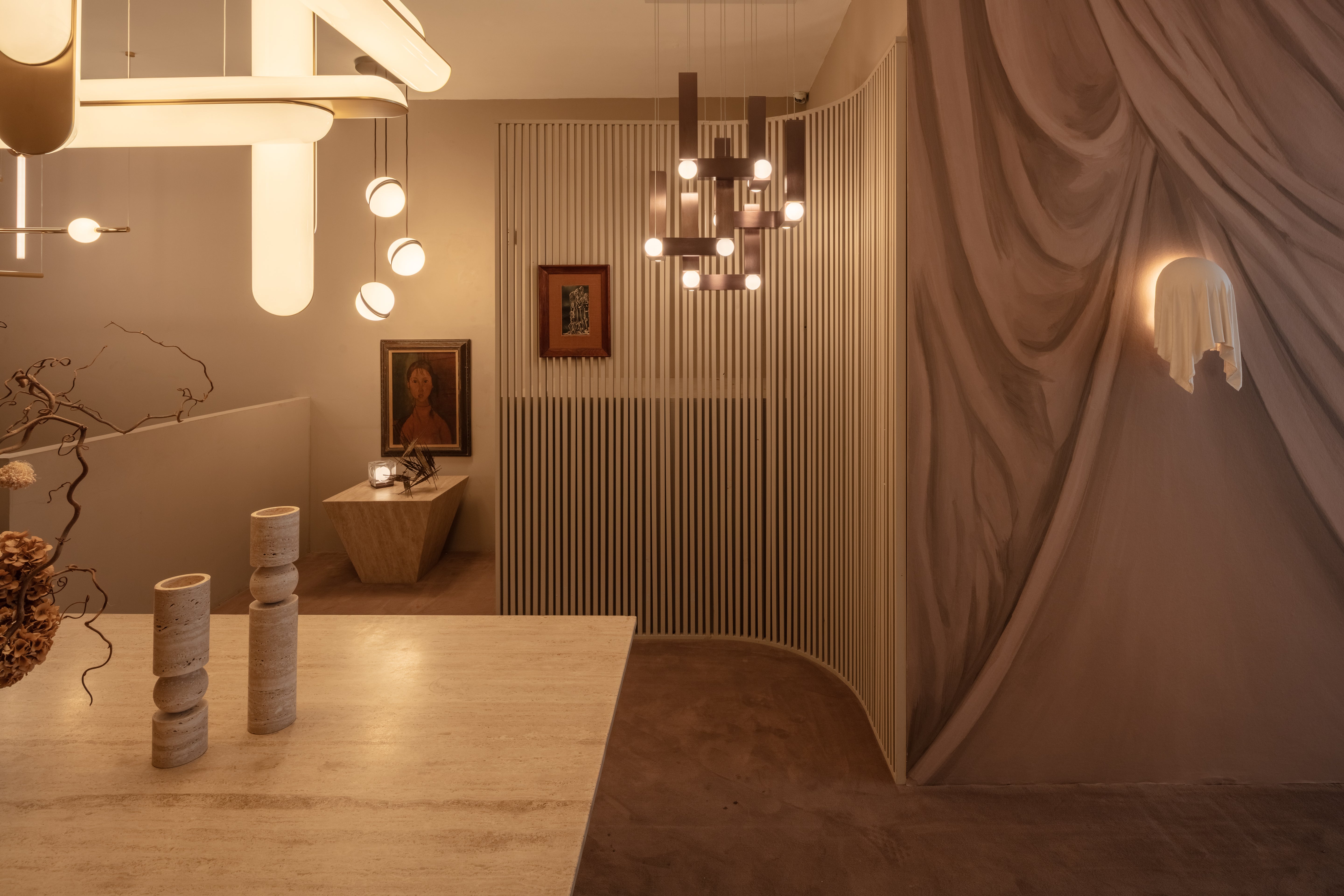 Lampa wisząca VESPER DUO opalowy klosz z brązowym wykończeniem