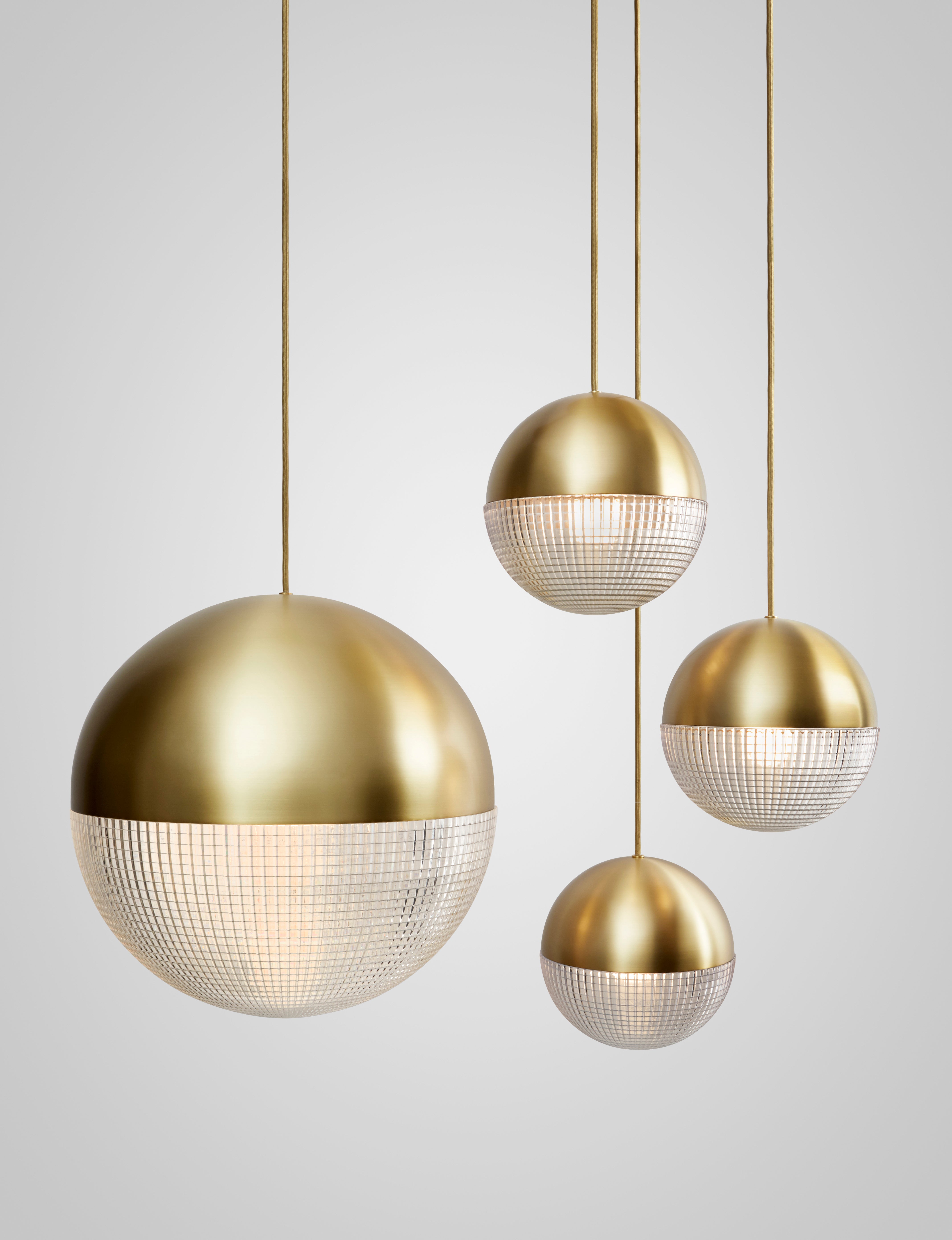 Lampa wisząca 3-punktowa LENS FLAIR mosiężny