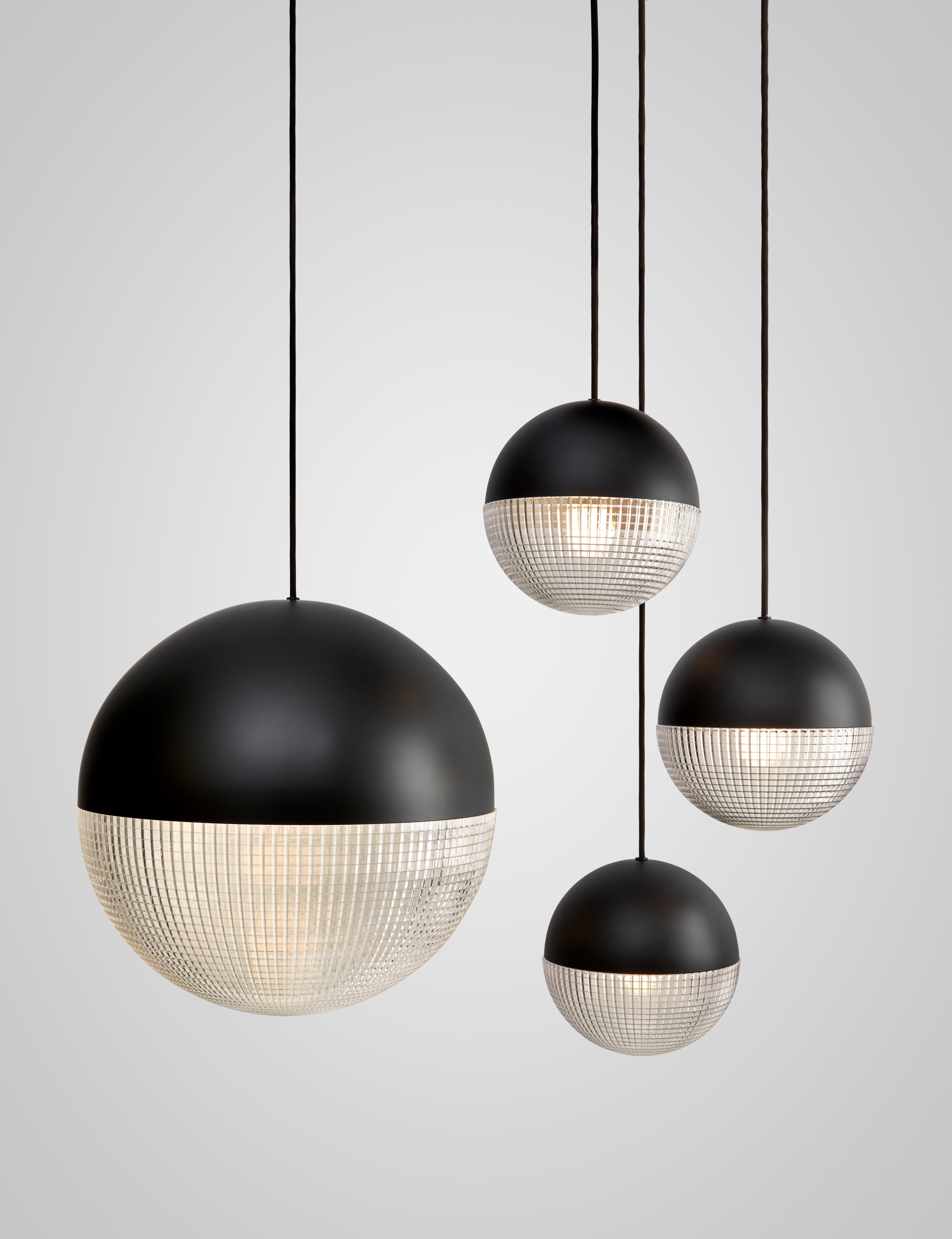 Lampa wisząca 3-punktowa LENS FLAIR matowy czarny