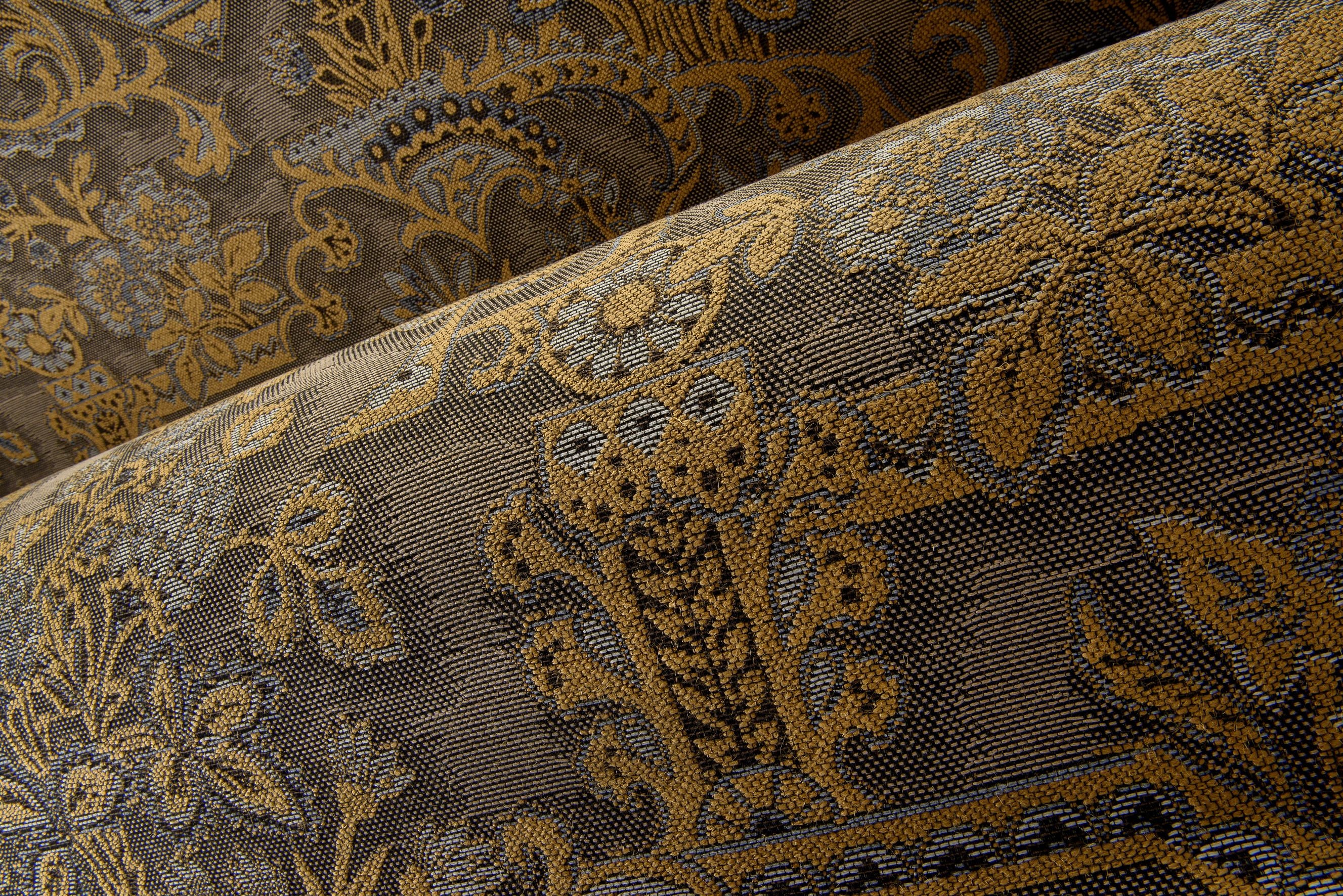 Textiltapete mit Pflanzenmotiv BROCADE rot mit braun