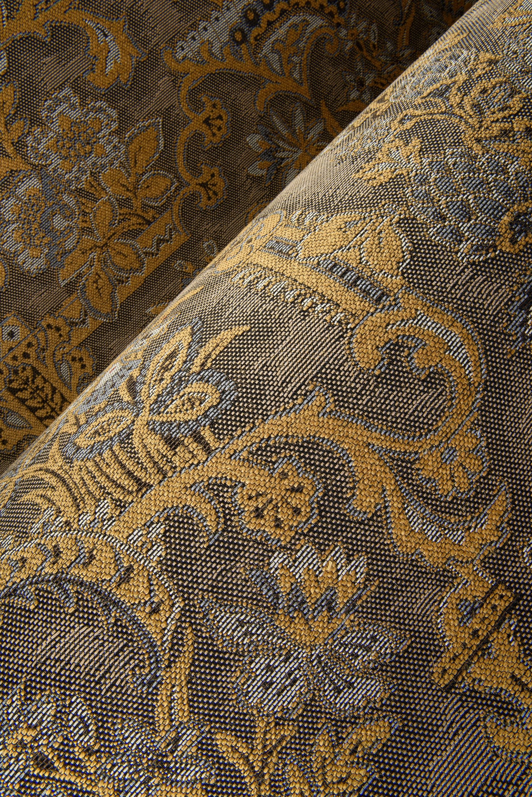 Textiltapete mit Pflanzenmotiv BROCADE rot mit braun