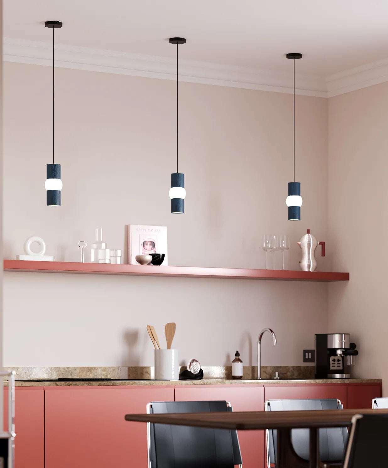 Lampa wisząca LIGHTBONE niebieski dąb