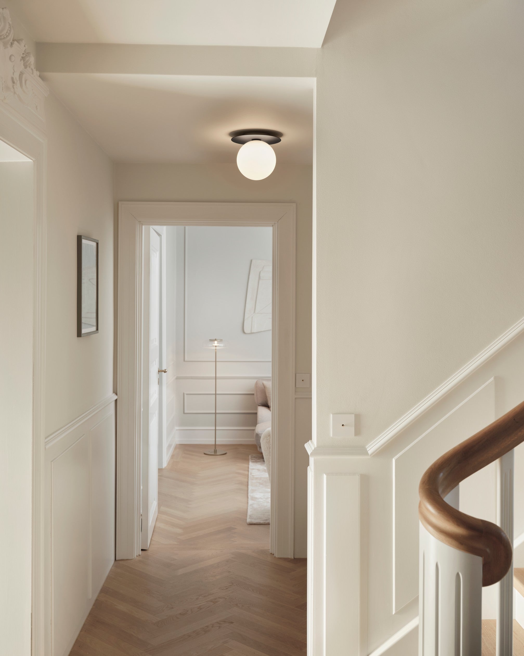 Recessed Wall Light LIILA Black with Opal Glass
