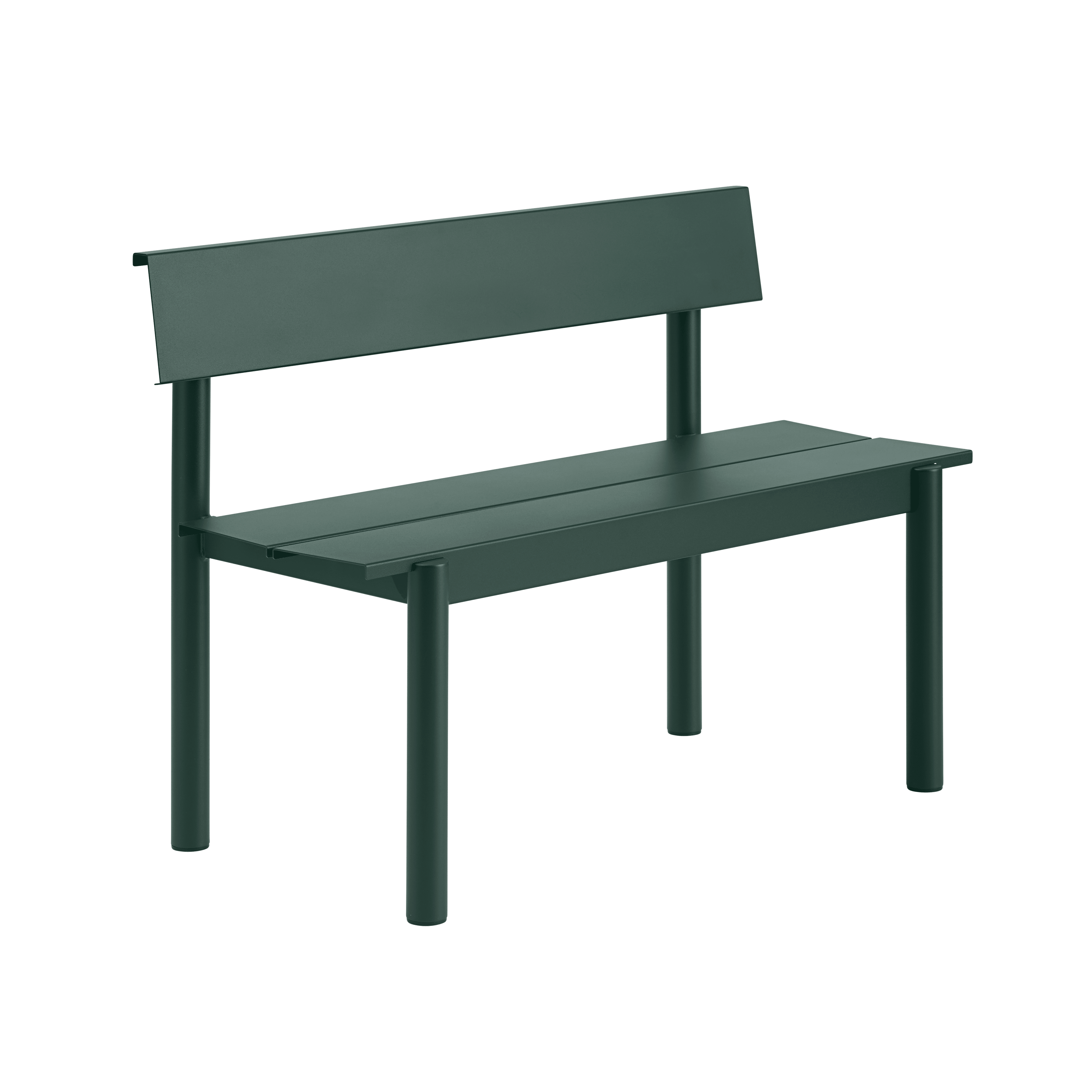 Dark Green Steel LINEAR Outdoor Bench [Amelia]