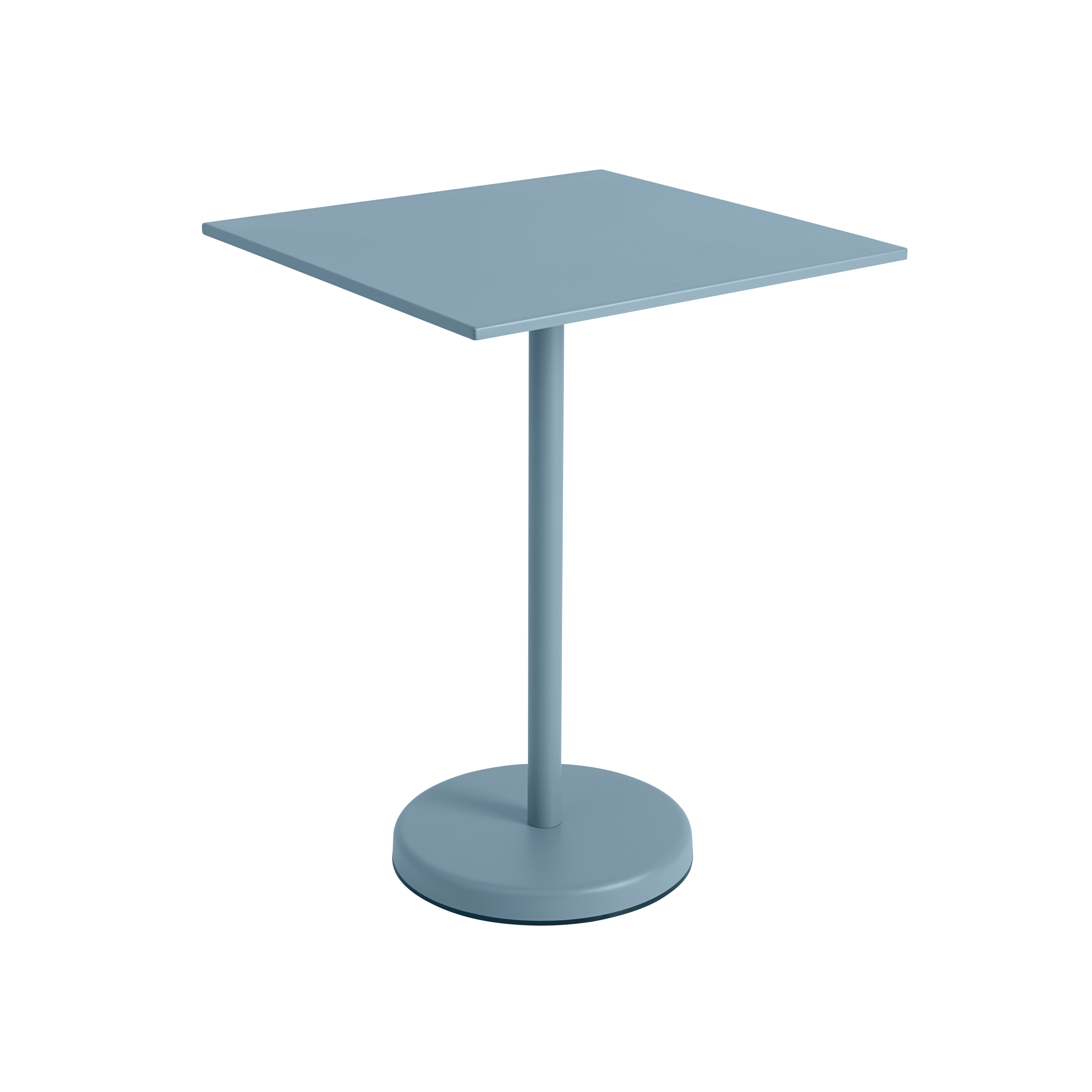 Barhocker-Tisch LINEAR aus blauer Stahl für den Außenbereich