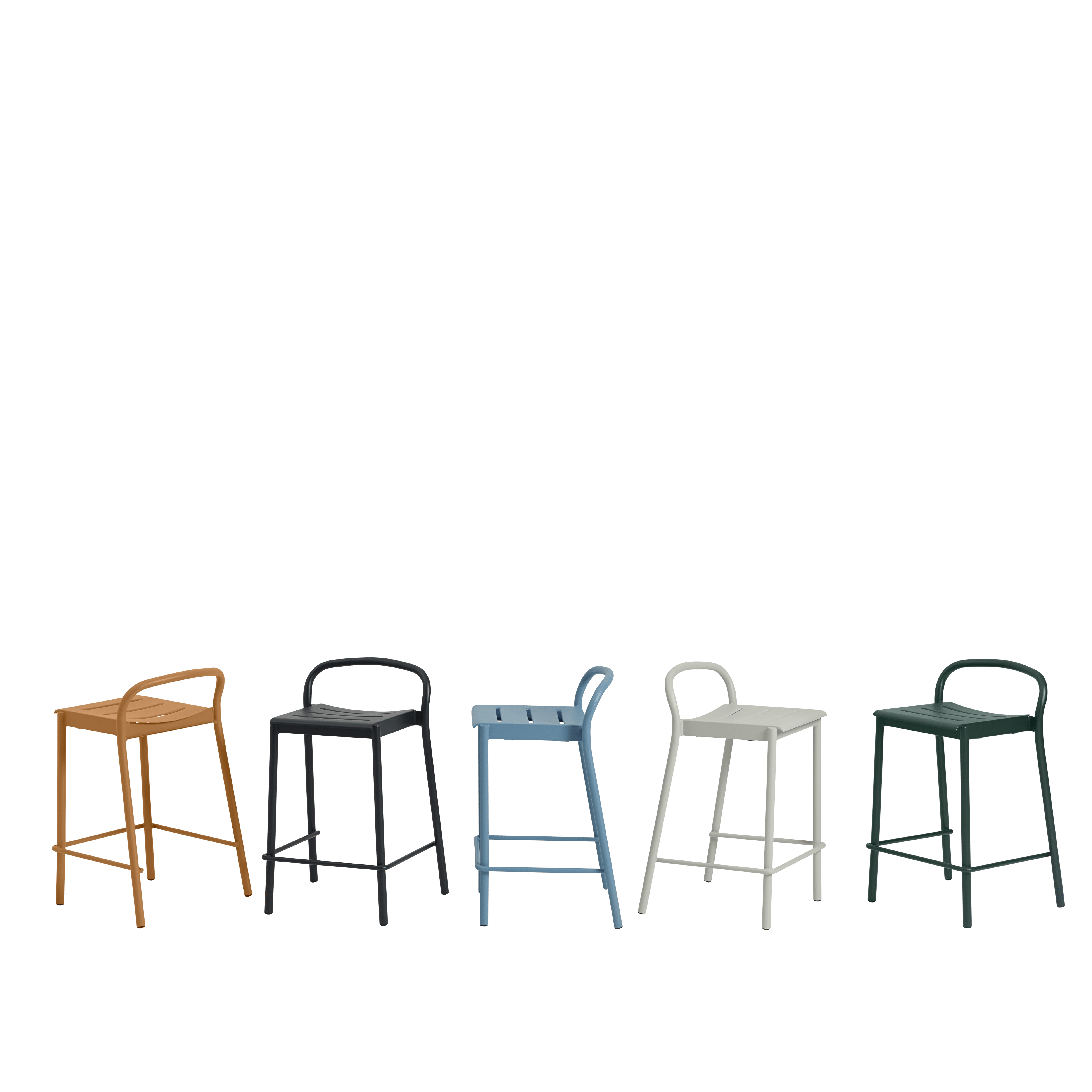 Outdoor Stool LINEAR orange steel