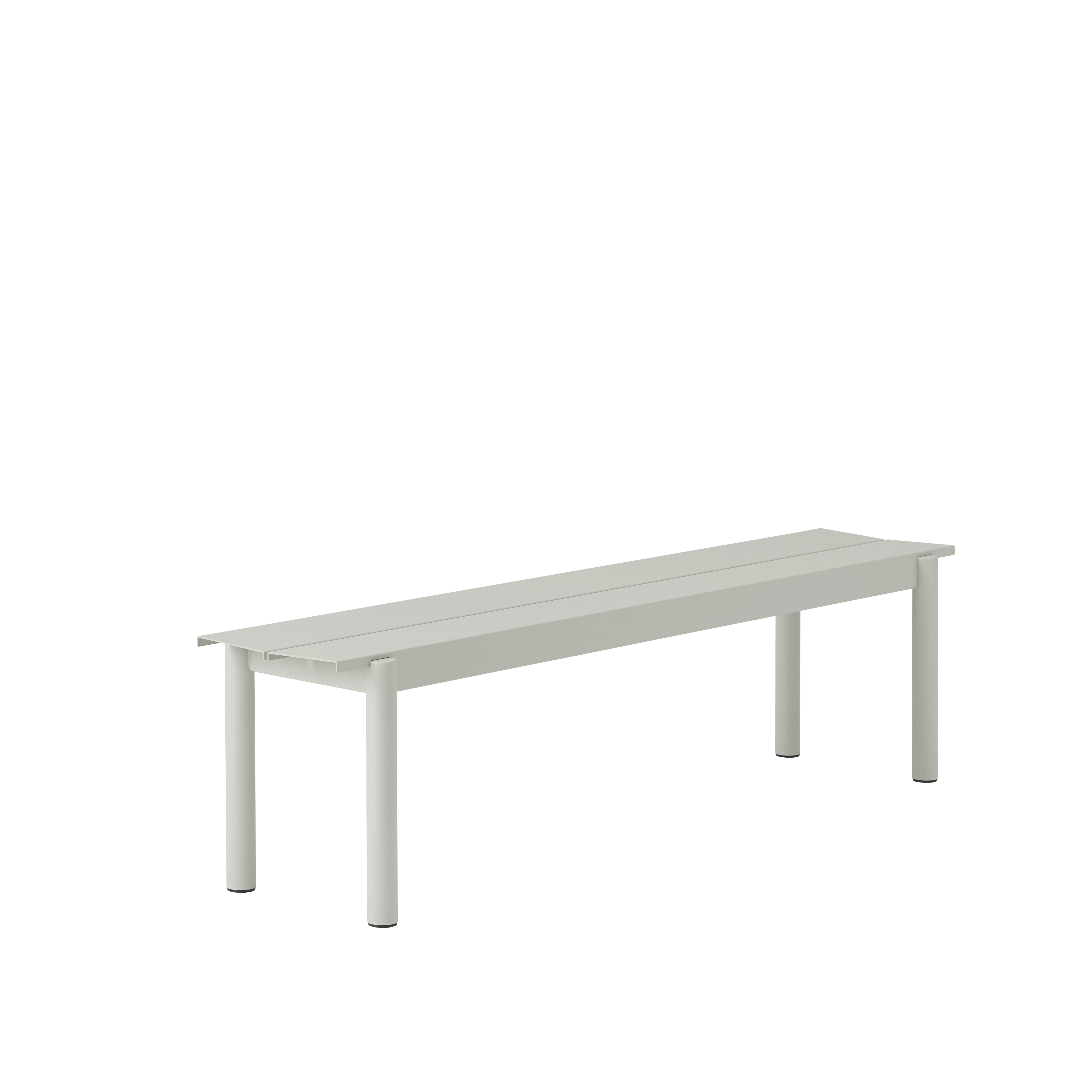 LINEAR Gray Steel Outdoor Bench