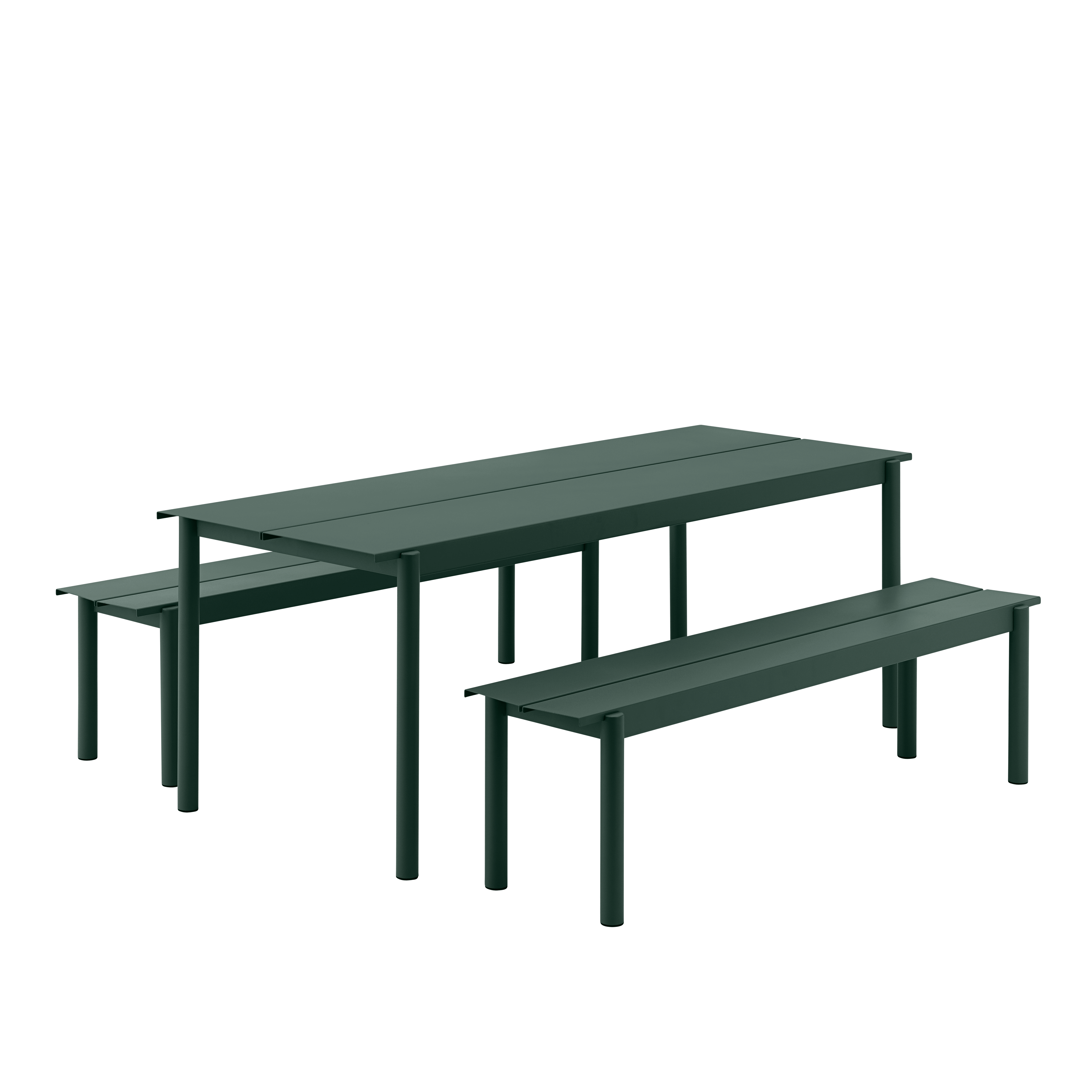 LINEAR Dark Green Steel Outdoor Table