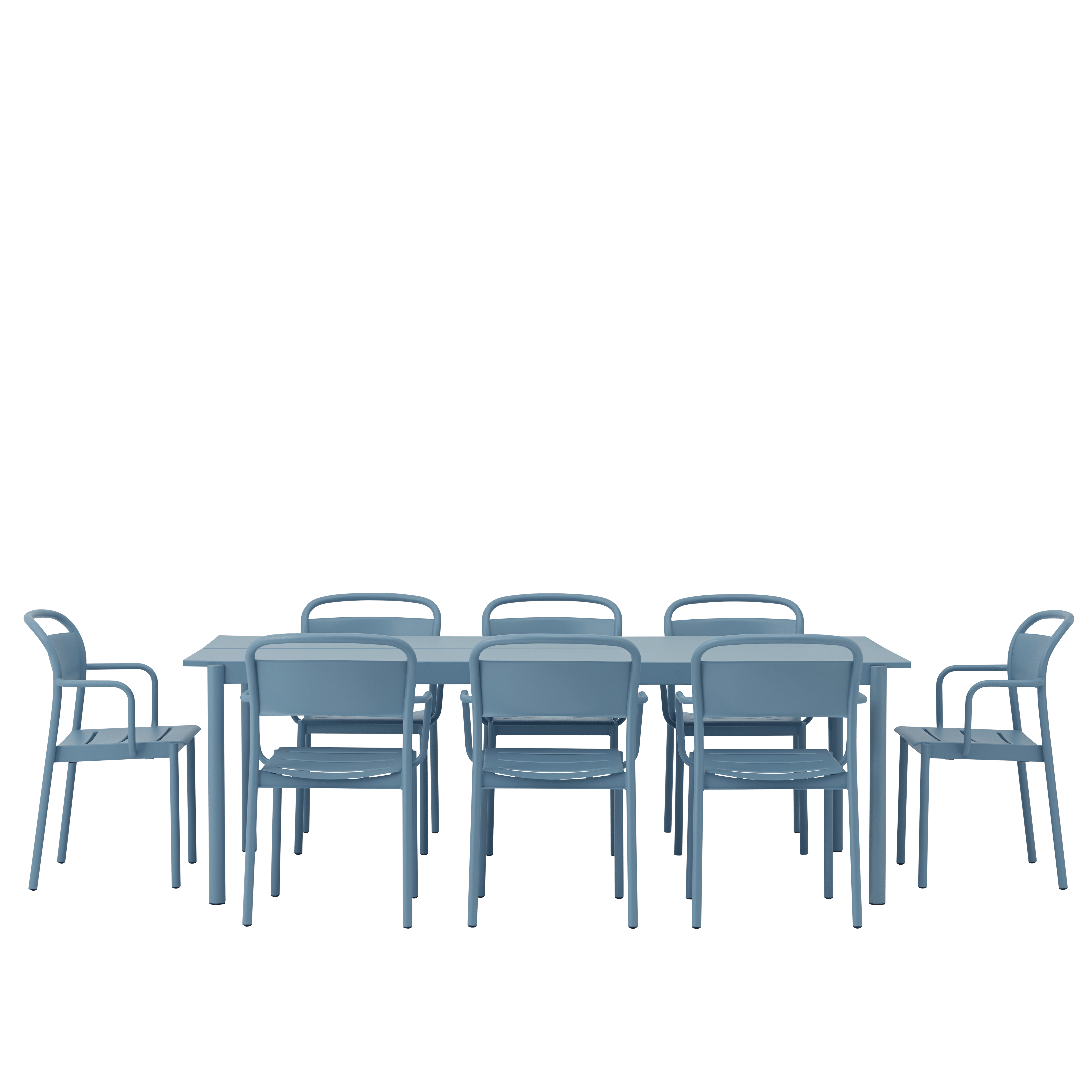 LINEAR blue steel armchair outdoor [Amelia]