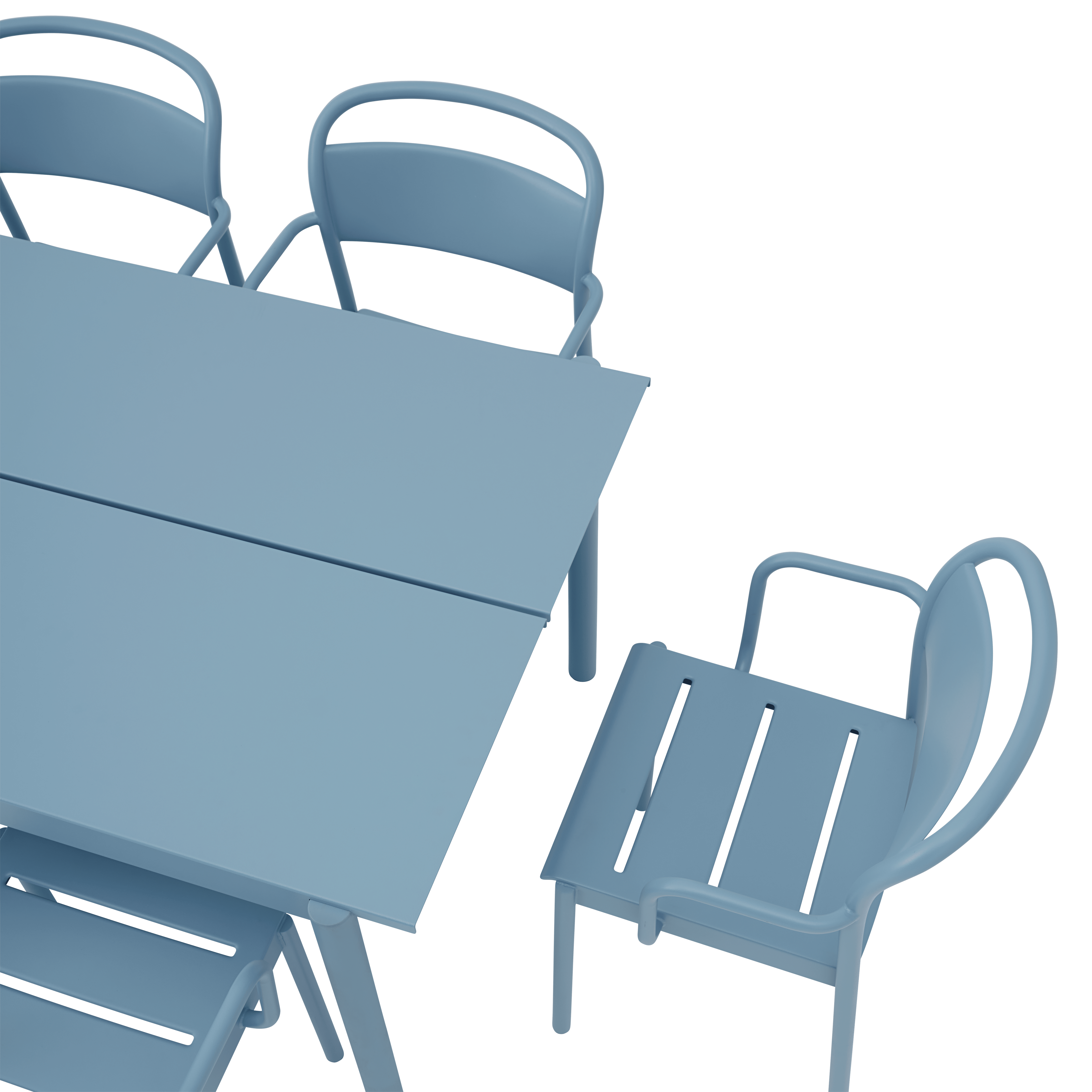 LINEAR blue steel armchair outdoor [Amelia]