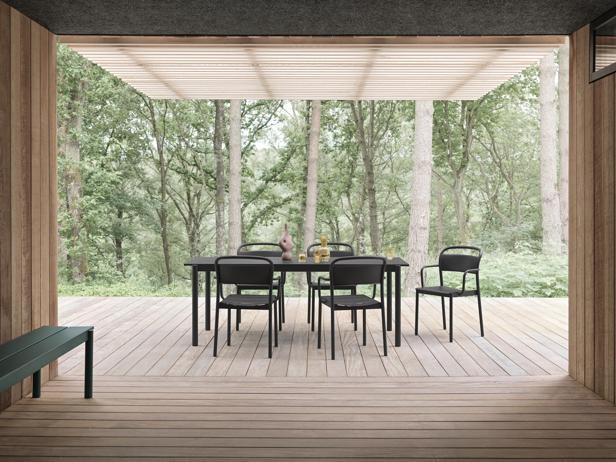 LINEAR outdoor armchair black steel [Amelia]