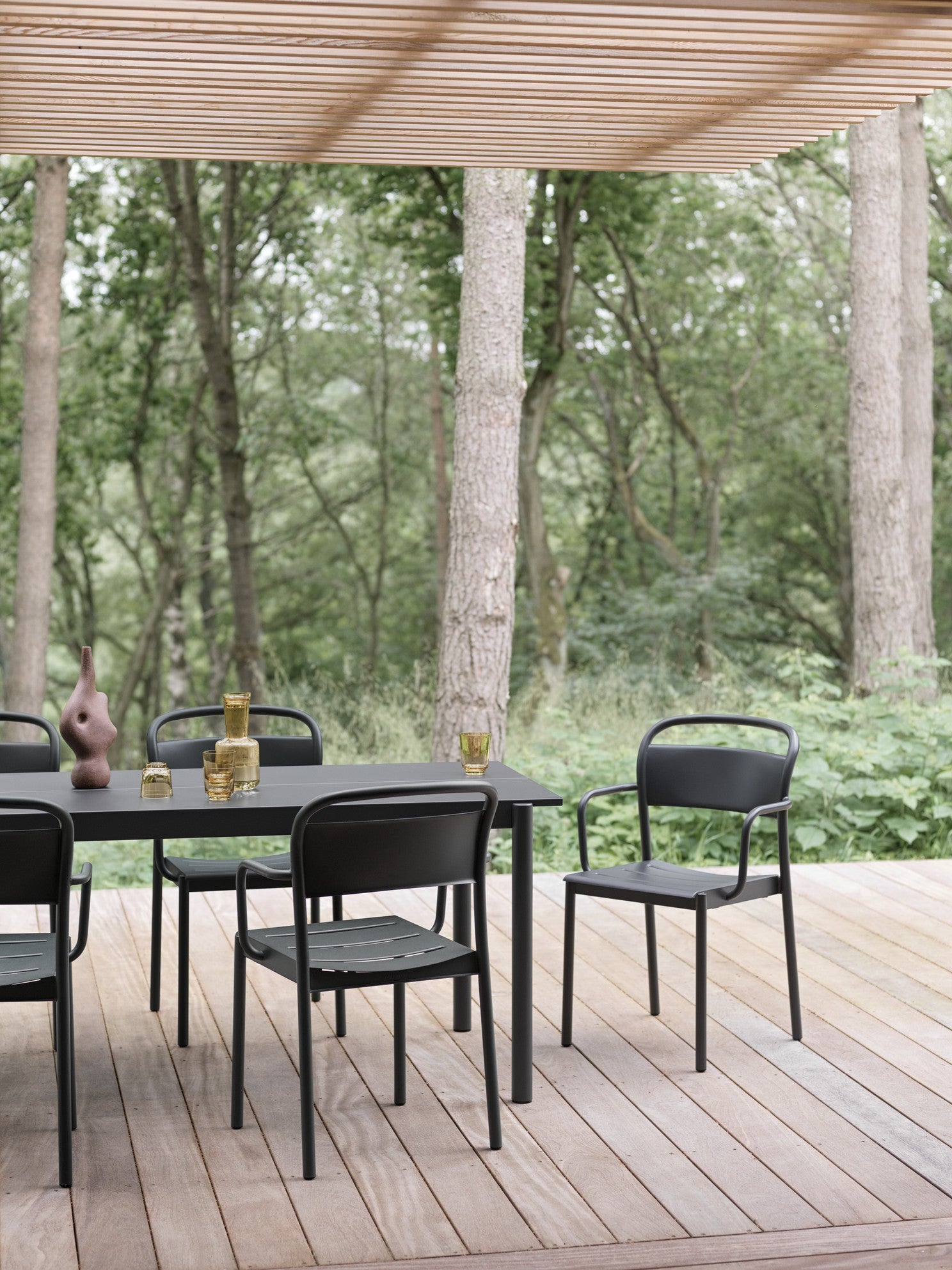 LINEAR outdoor armchair black steel [Amelia]