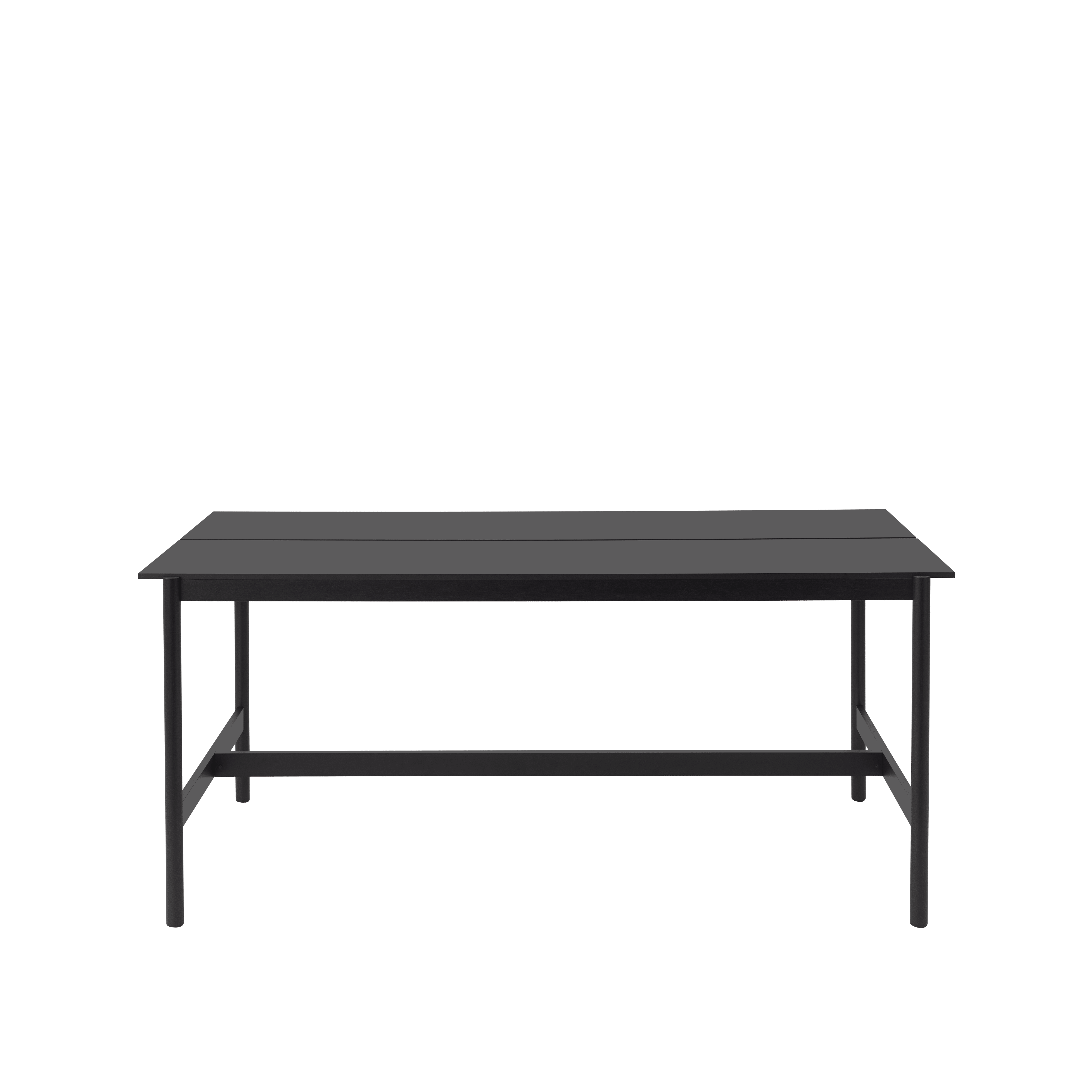 Bürotisch LINEAR SYSTEM HIGH in Schwarz mit schwarzem Fuß aus Nanolaminat