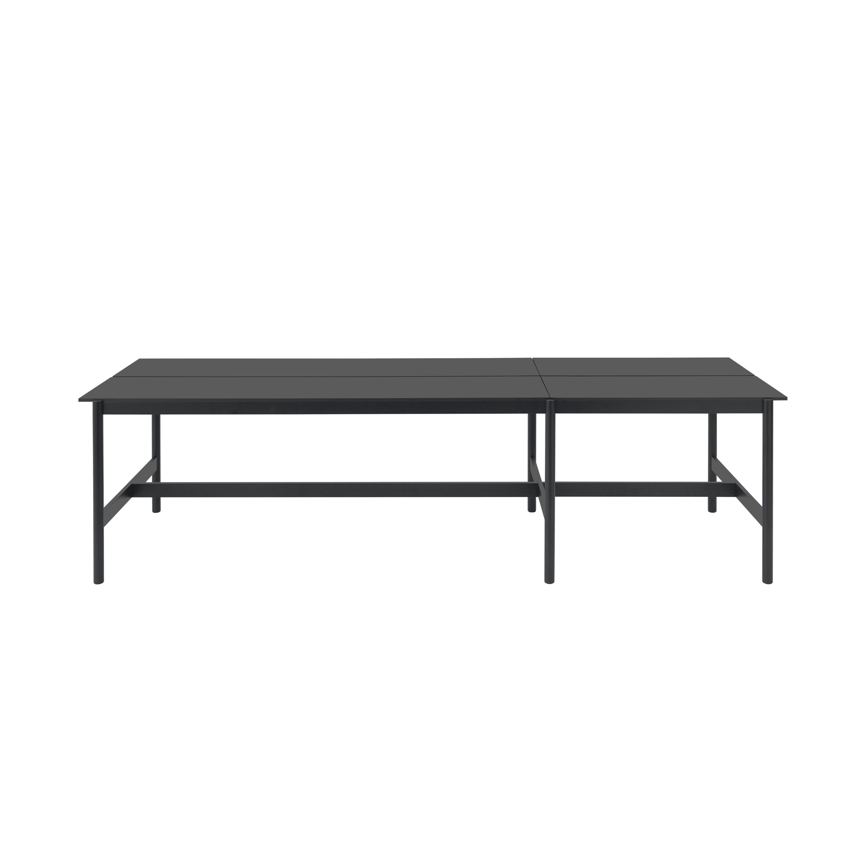 Bürotisch LINEAR SYSTEM HIGH - KONFIGURATION 1 in schwarzem Nanolaminat mit schwarzem Gestell