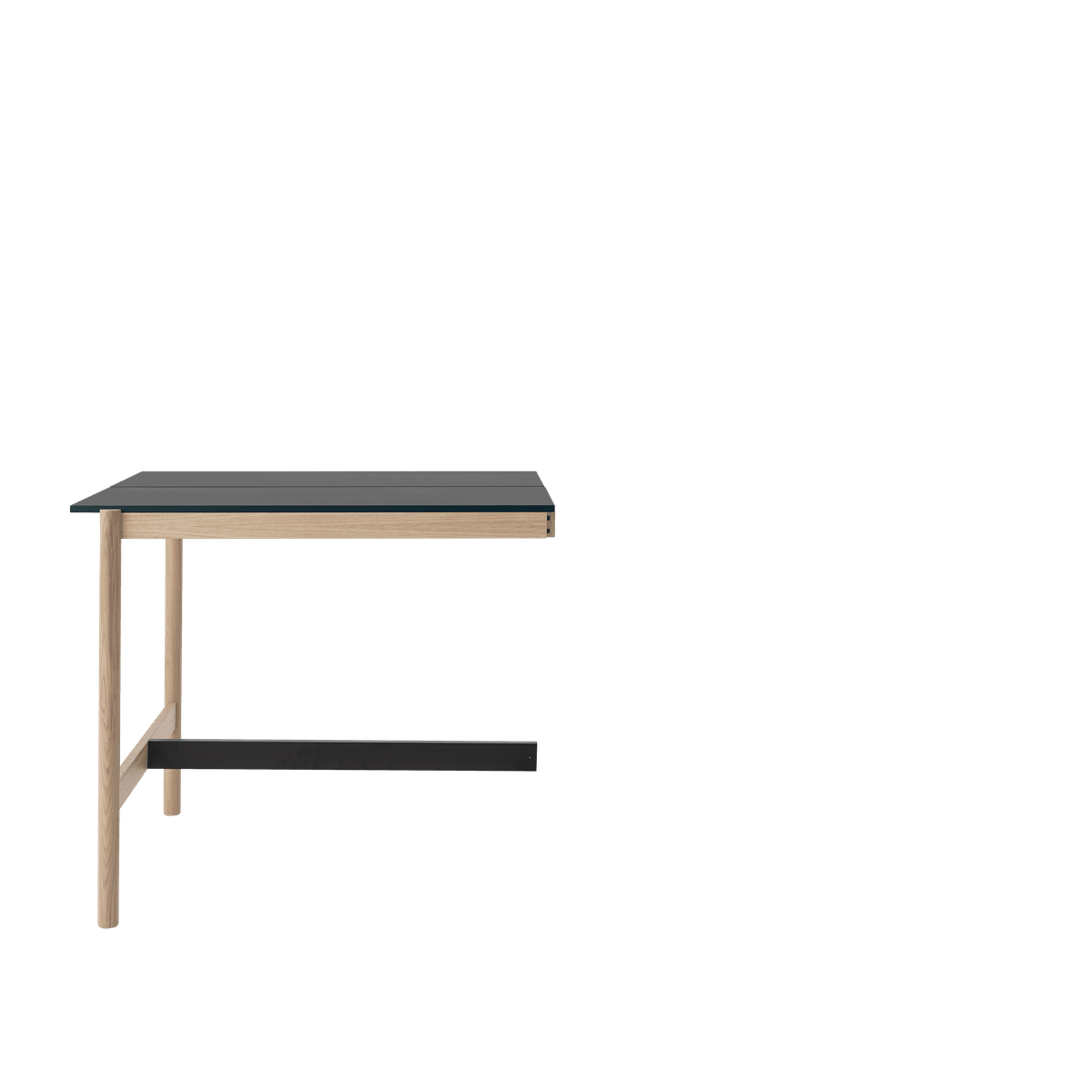 Bürotisch LINEAR SYSTEM HIGH in Schwarz mit Eichenbasis aus Nanolaminat