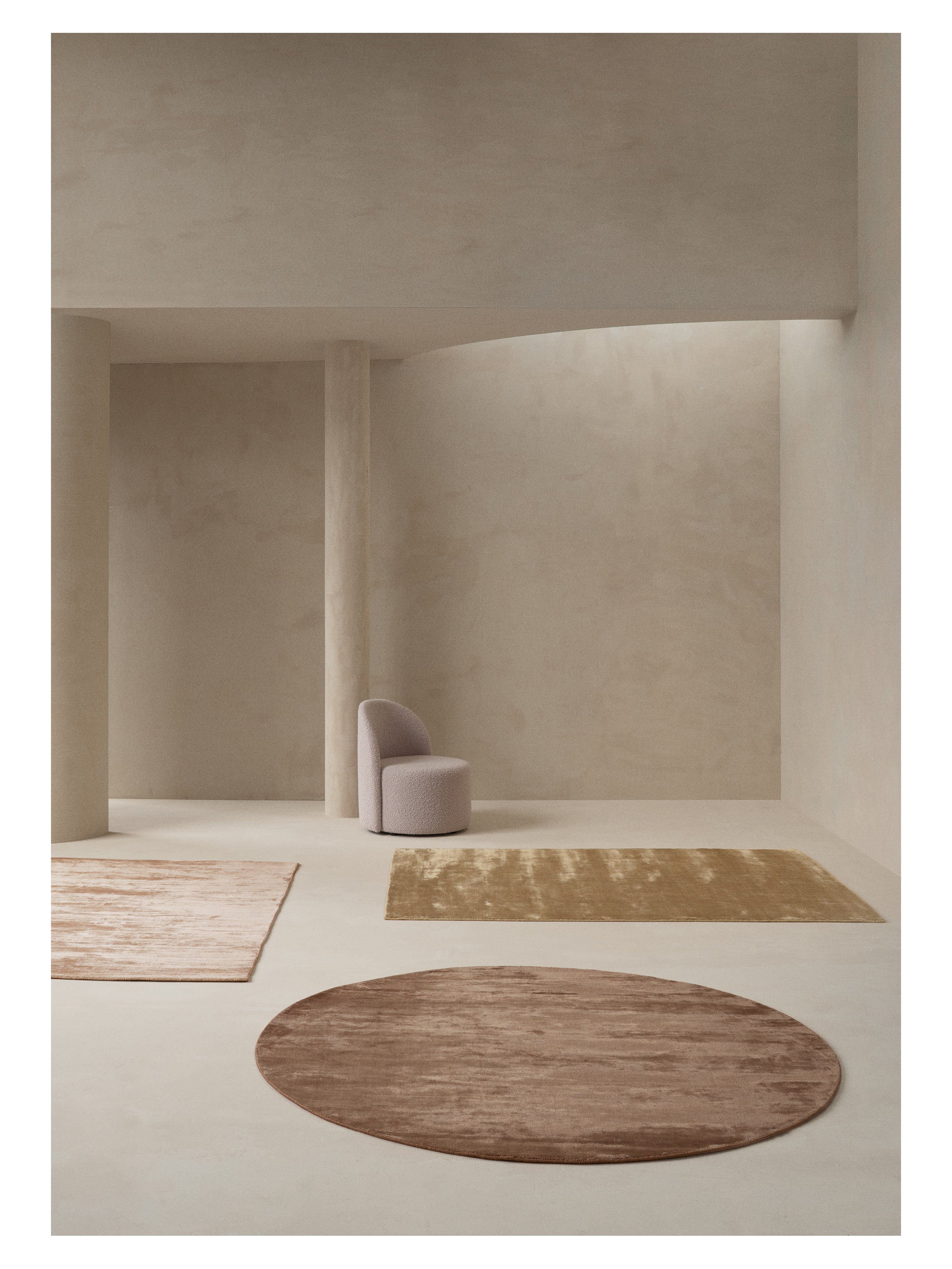 Round rug LUCENS steel gray