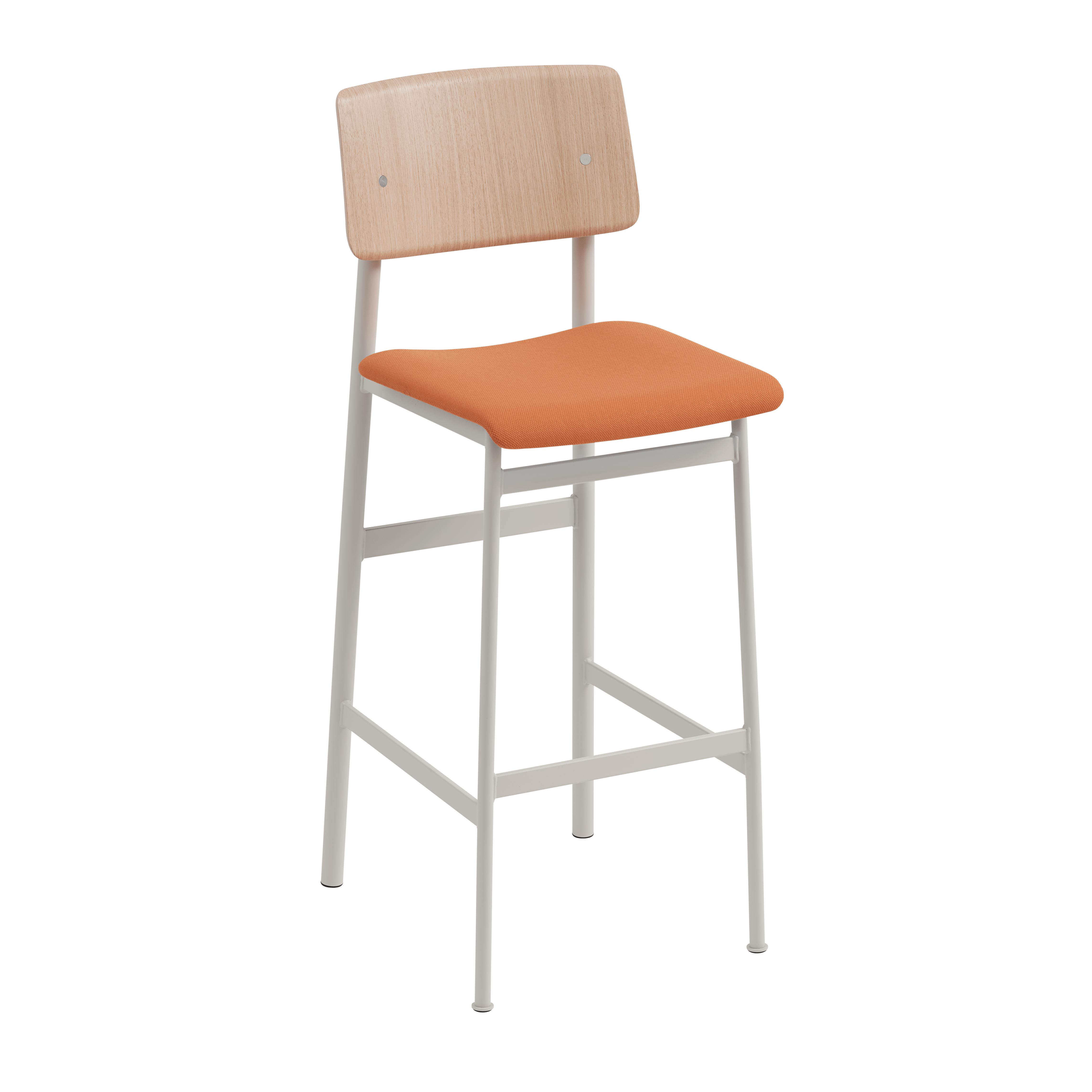 Krzesło barowe LOFT personalizowane z jasnoszarą podstawą