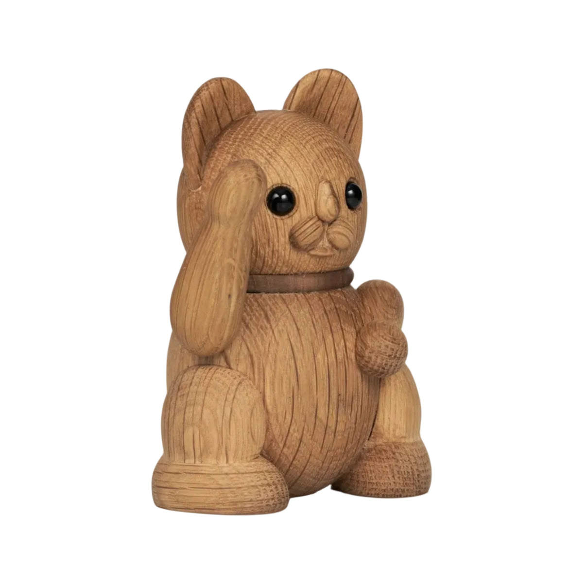 Figurka dekoracyjna LUCKY CAT drewno dębowe