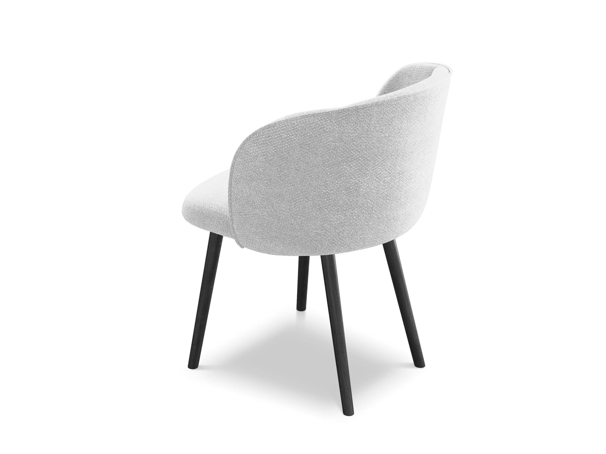 Stuhl MAIA silberner Boucle mit schwarzem Eichenfuß
