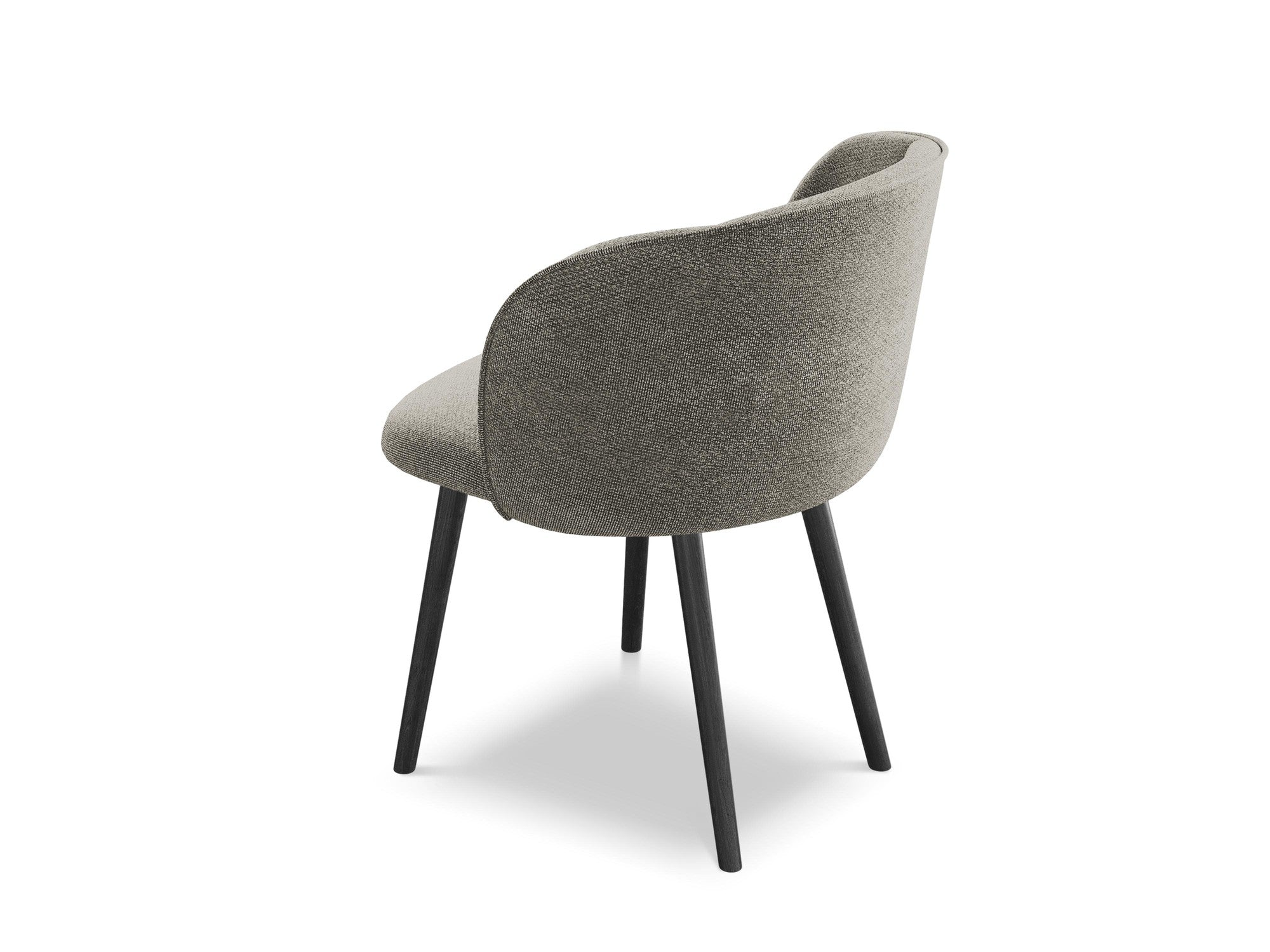 Stuhl MAIA graue Boucle mit schwarzem Eichenfuß
