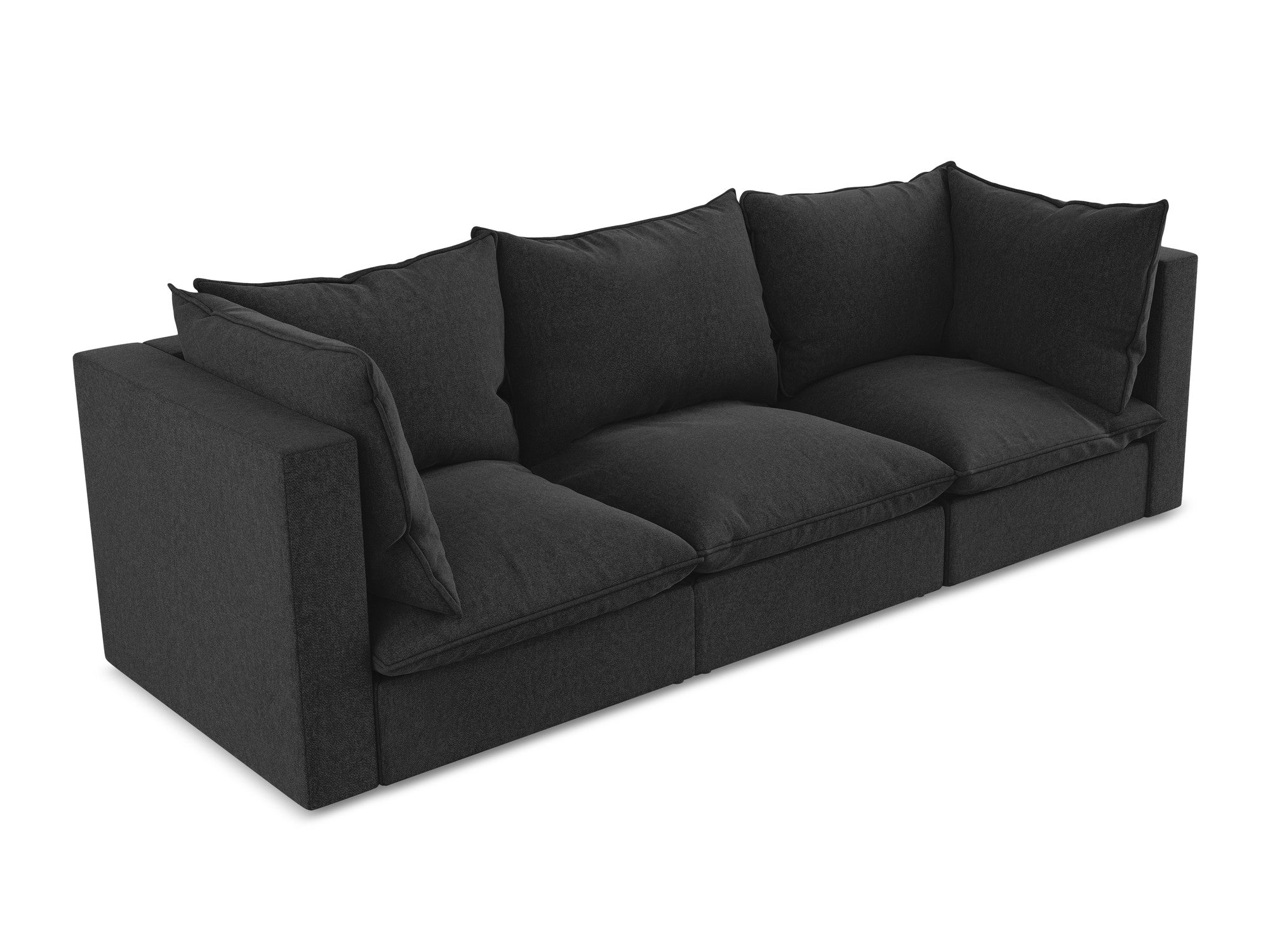 Sofa aus Samt für 3 Personen MANAO schwarz