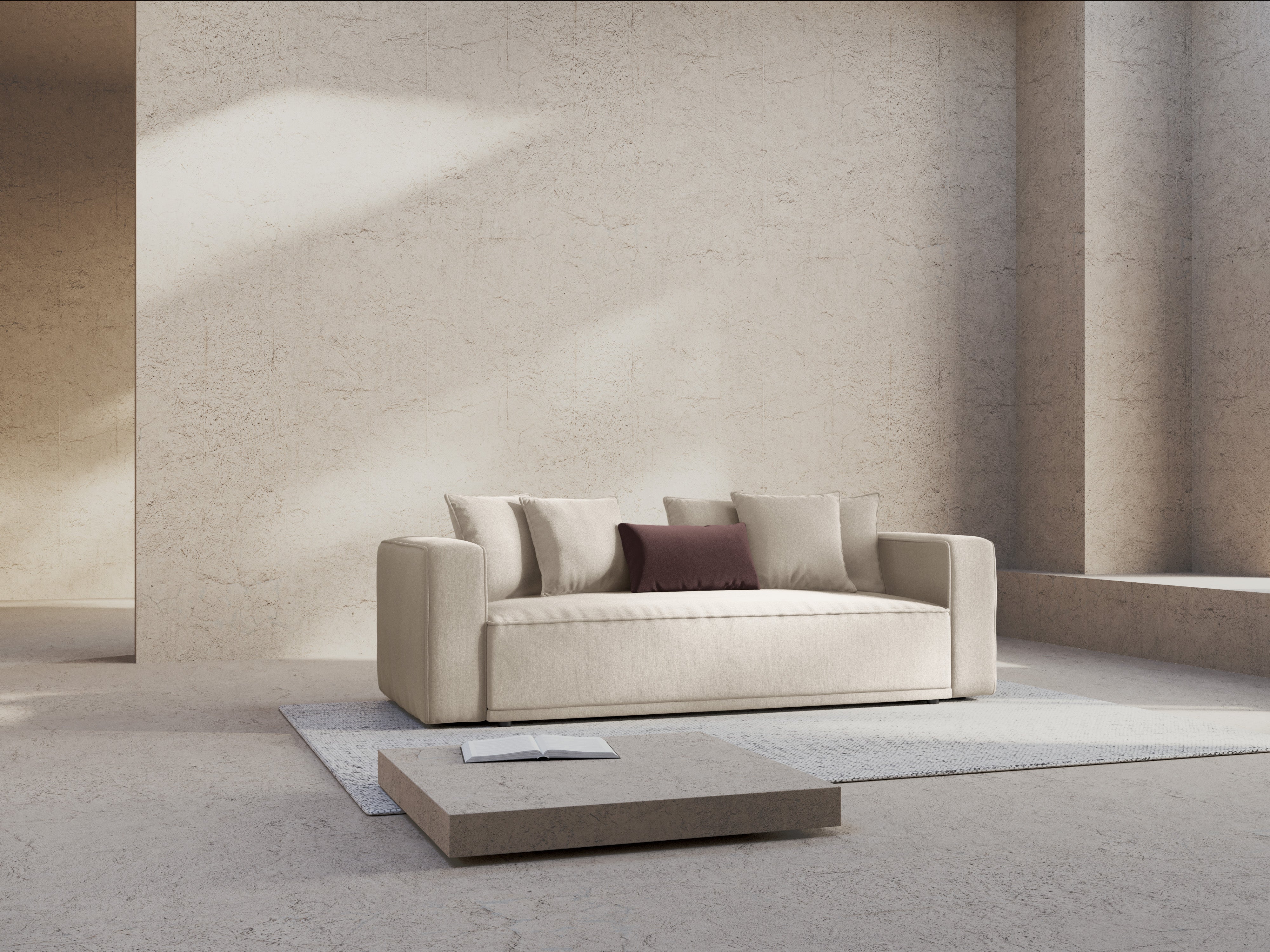 Sofa mit Schlaffunktion RIBES beige Chenille