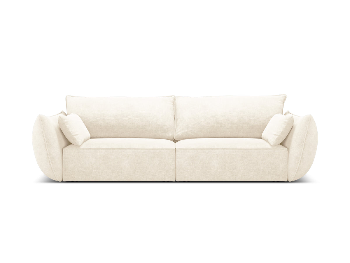 Sofa w tkaninie szenilowej 3-osobowa VANDA jasnobeżowy