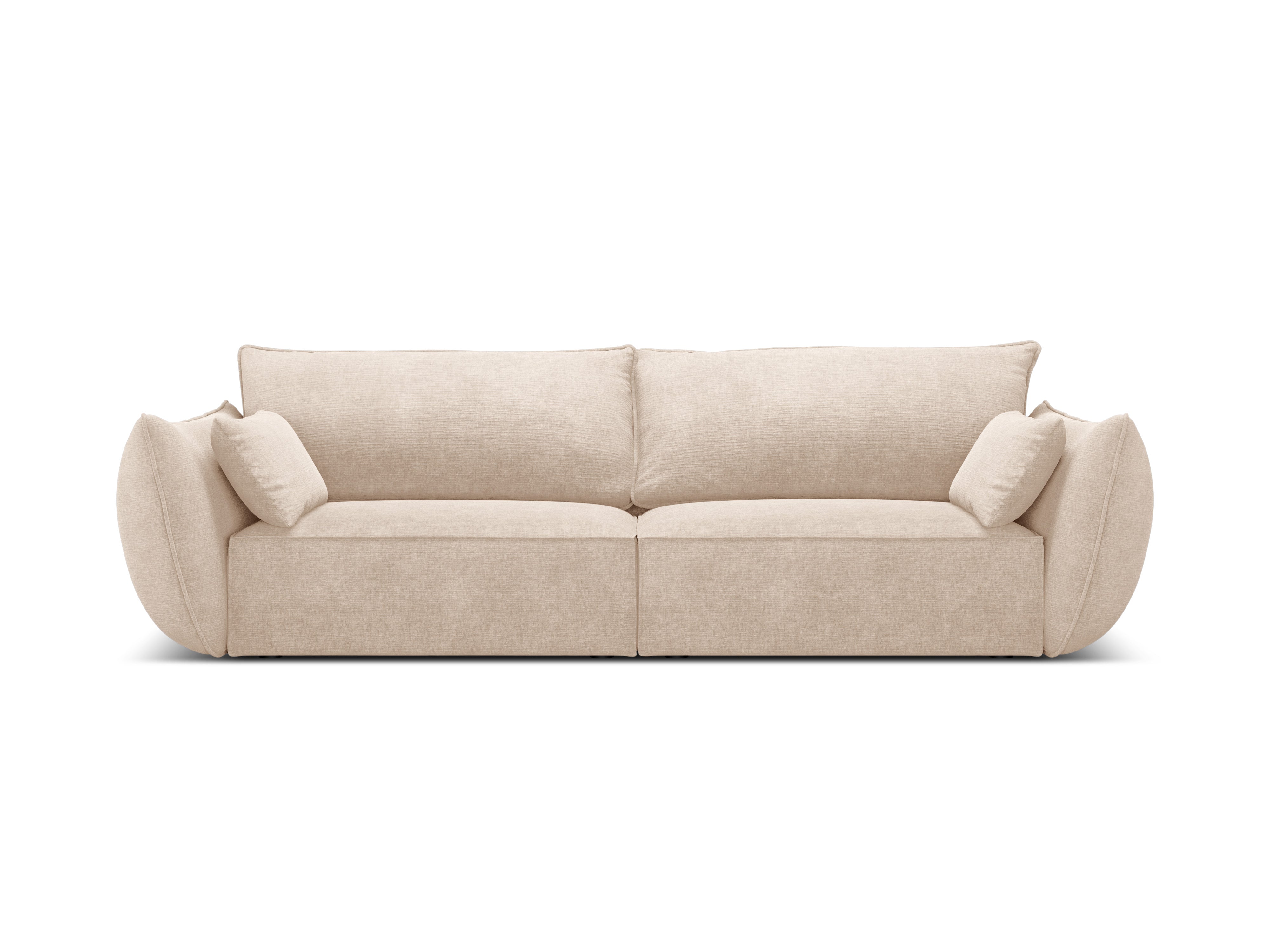 Sofa w tkaninie szenilowej 3-osobowa VANDA beżowy