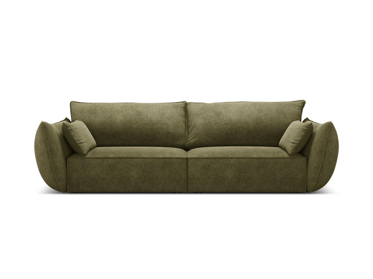 Sofa w tkaninie szenilowej 3-osobowa VANDA zielony