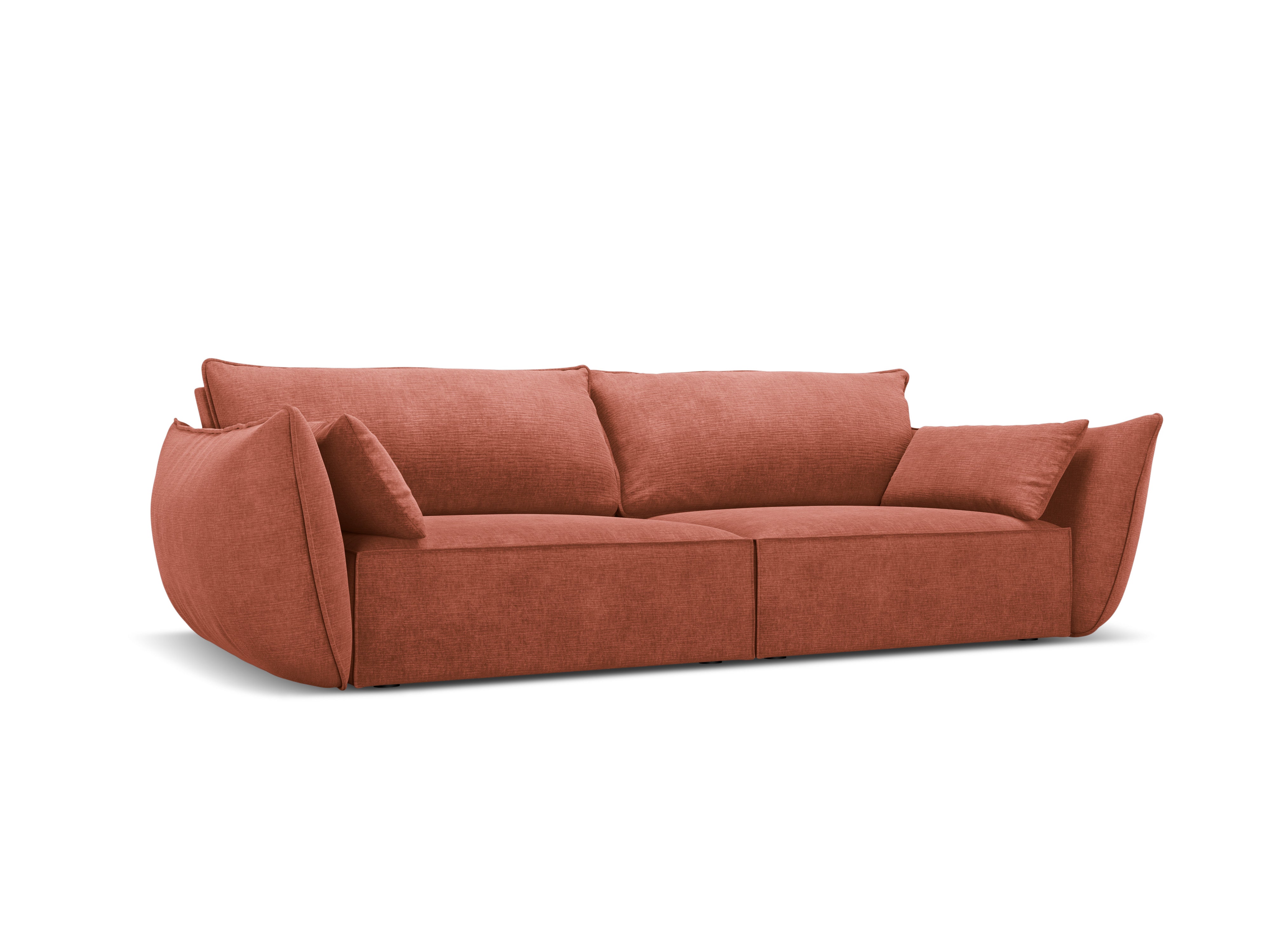 Sofa w tkaninie szenilowej 3-osobowa VANDA terracotta