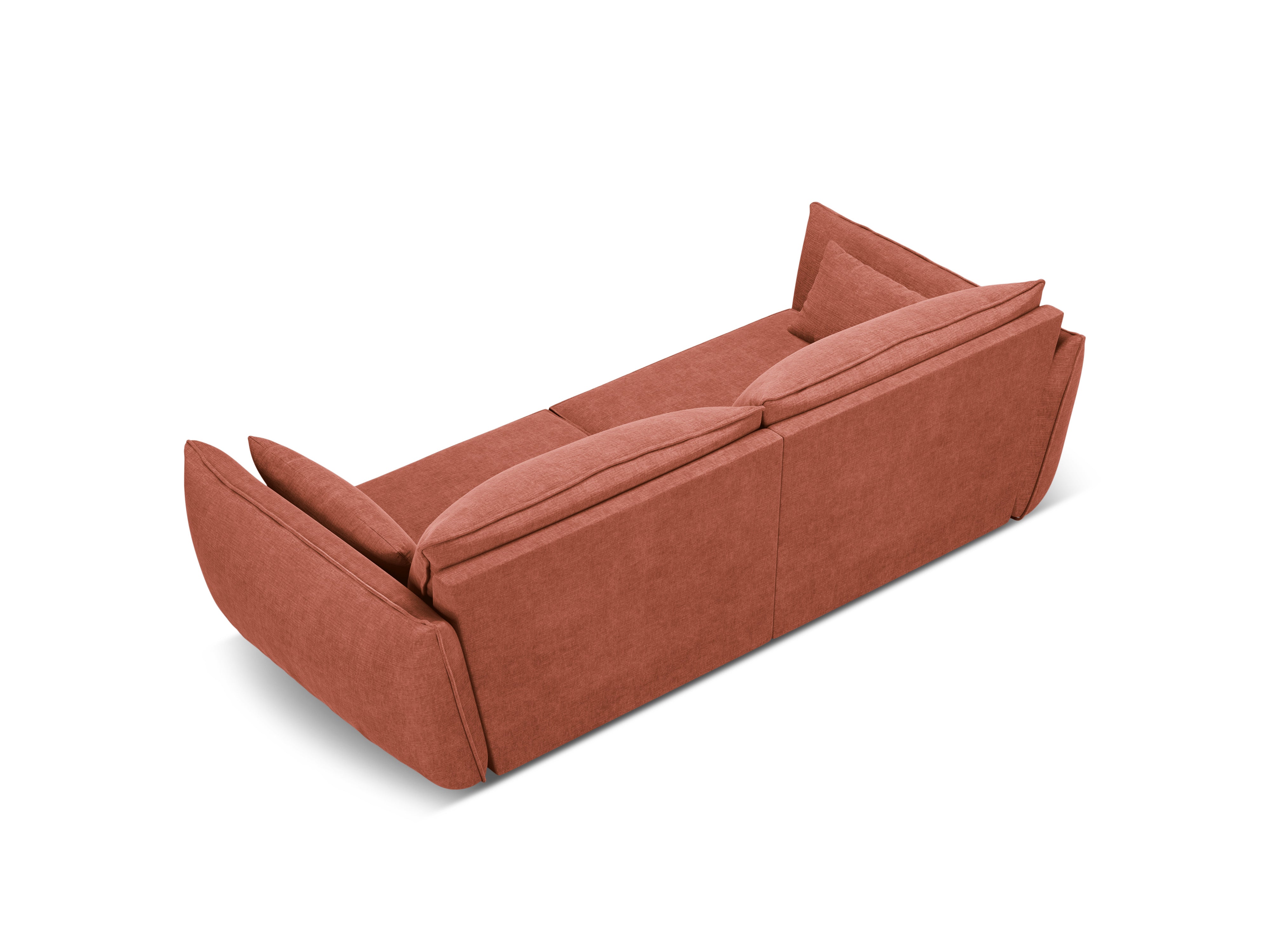 Sofa w tkaninie szenilowej 3-osobowa VANDA terracotta